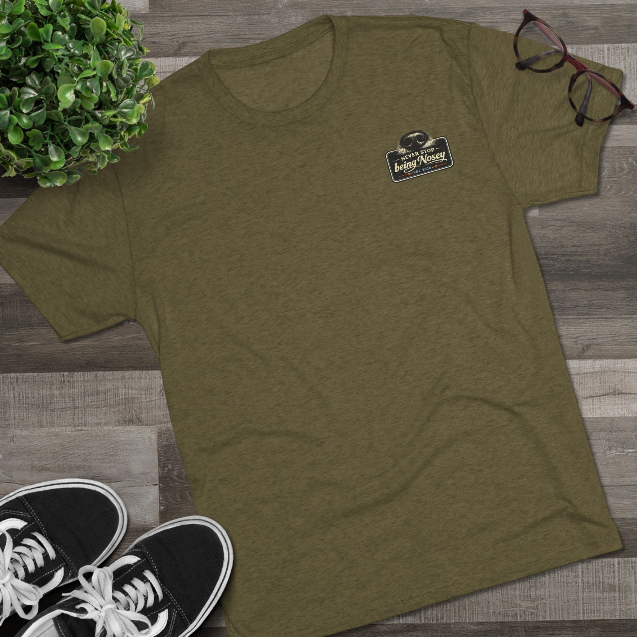 BubbaChubbs Never Being Nosey Minimalist Logo Tee — Adventure Outdoor Crew Shirt - BubbaChubbs Brand