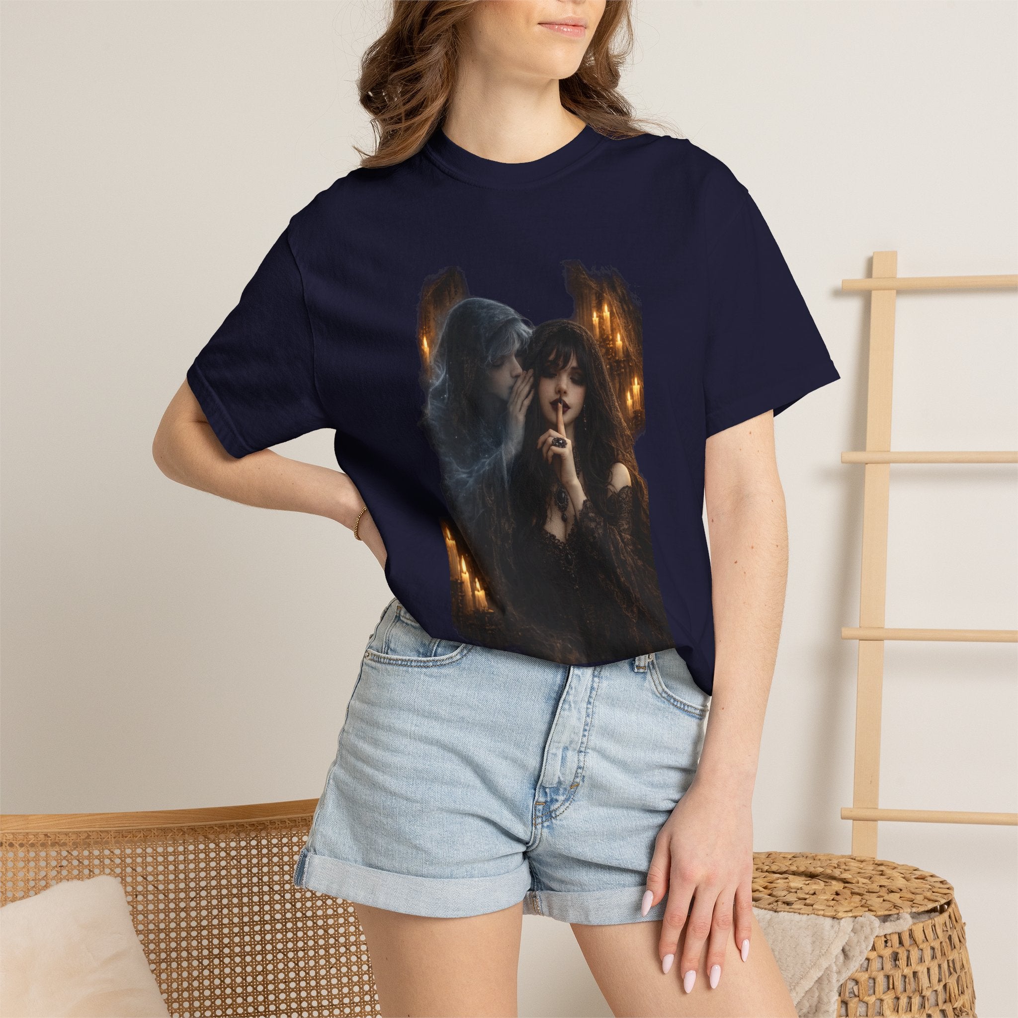 BubbaChubbs Goth Vibe Whispering Style Tee Printify