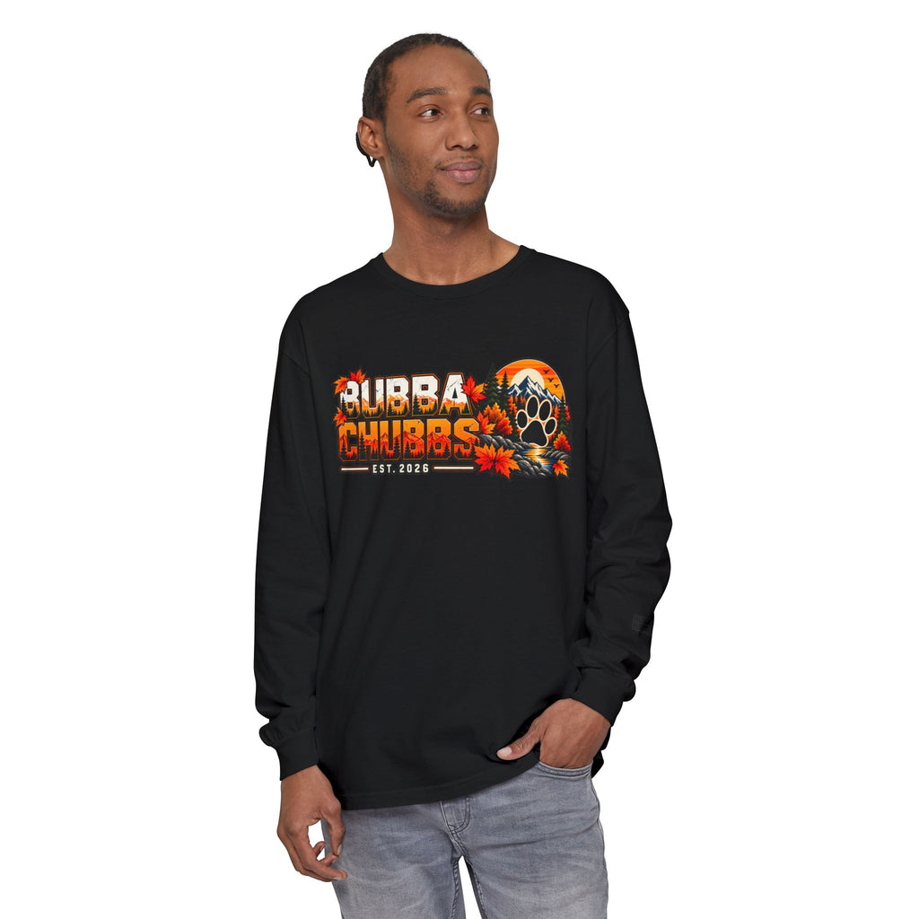 BubbaChubbs Fall Pawprint Long Sleeve Tee — Cozy Autumn Pawprint Graphic