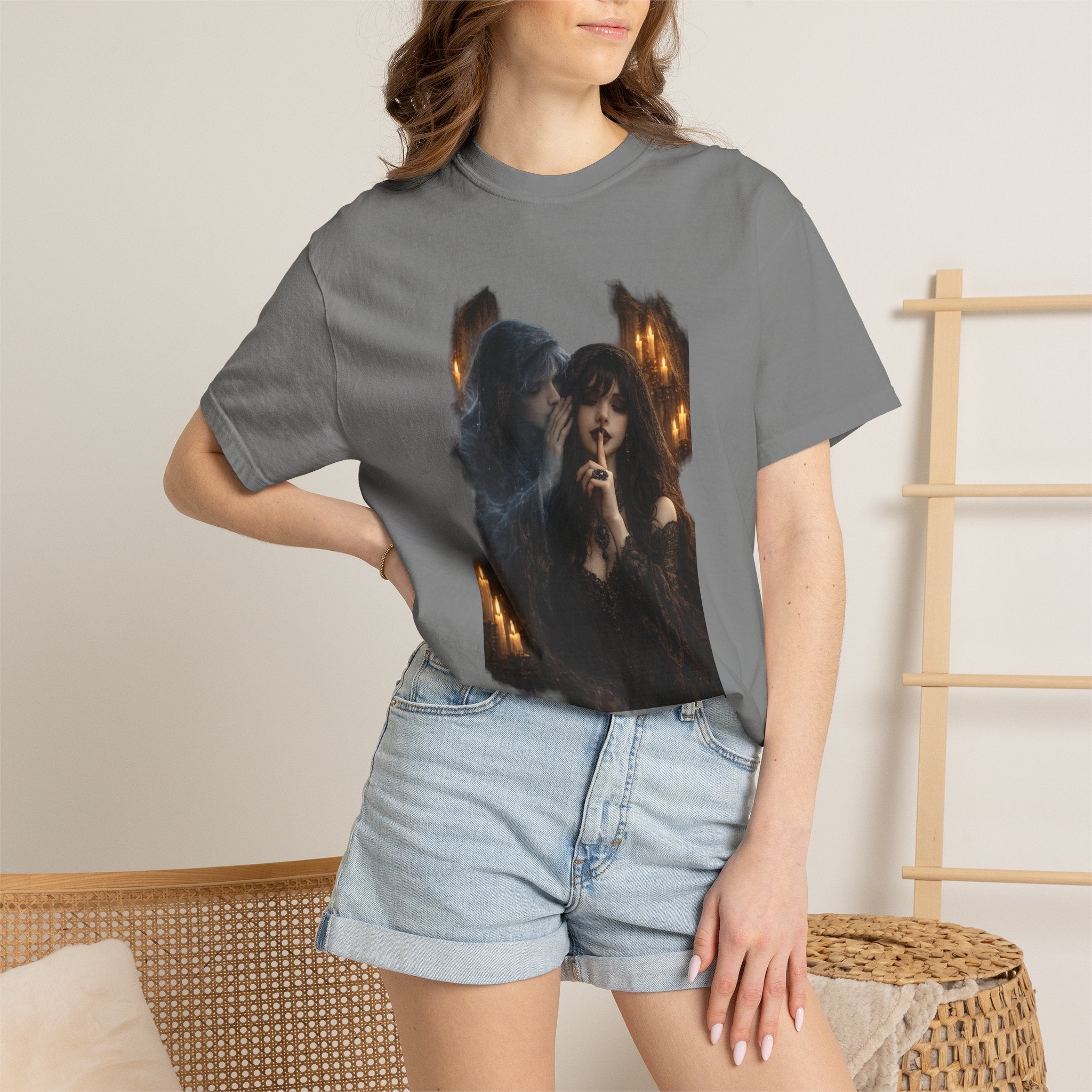 BubbaChubbs Goth Vibe Whispering Style Tee Printify