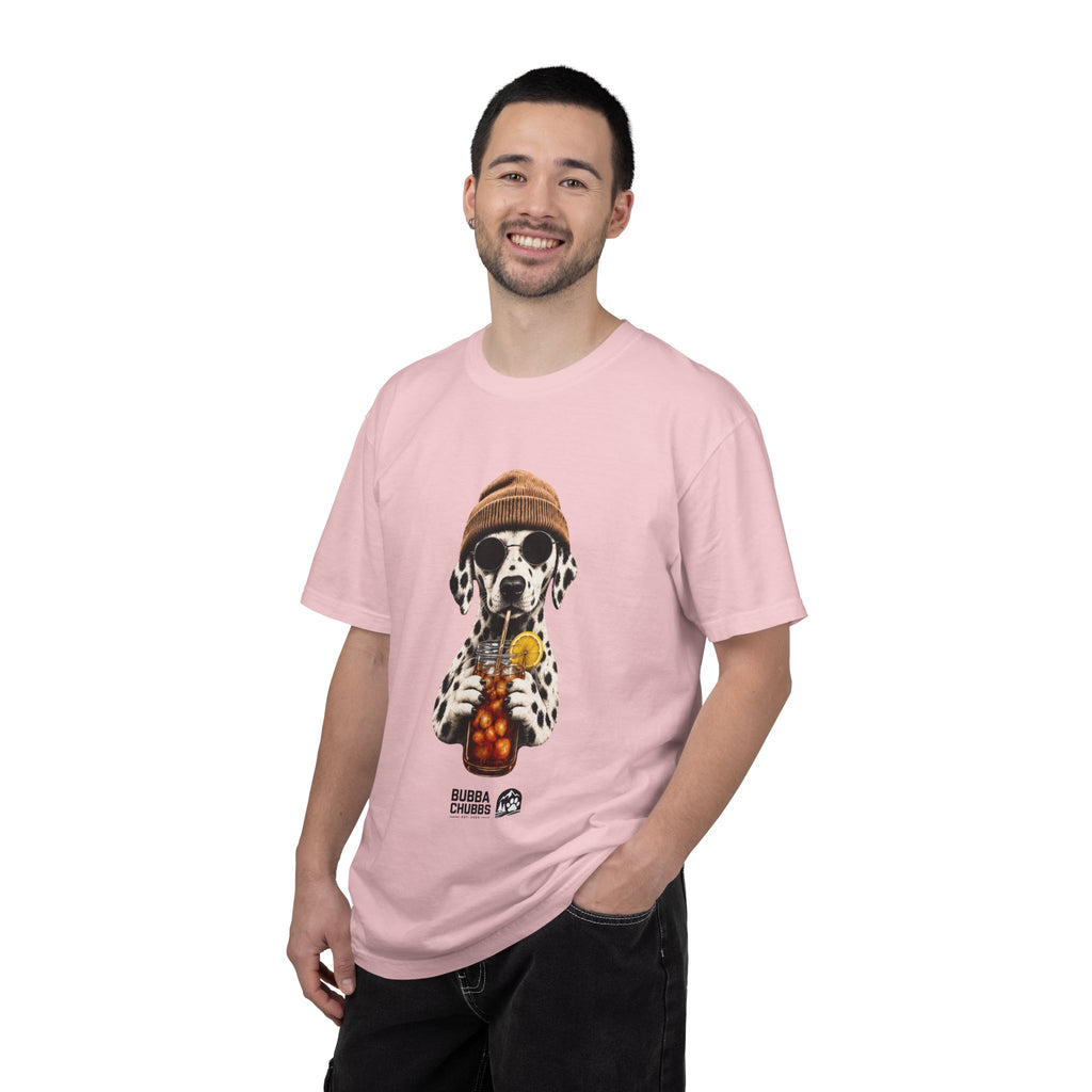 Dalmatian With Bubble Tea T-Shirt — Cute Dog Bubble Tea Graphic Tee Printify