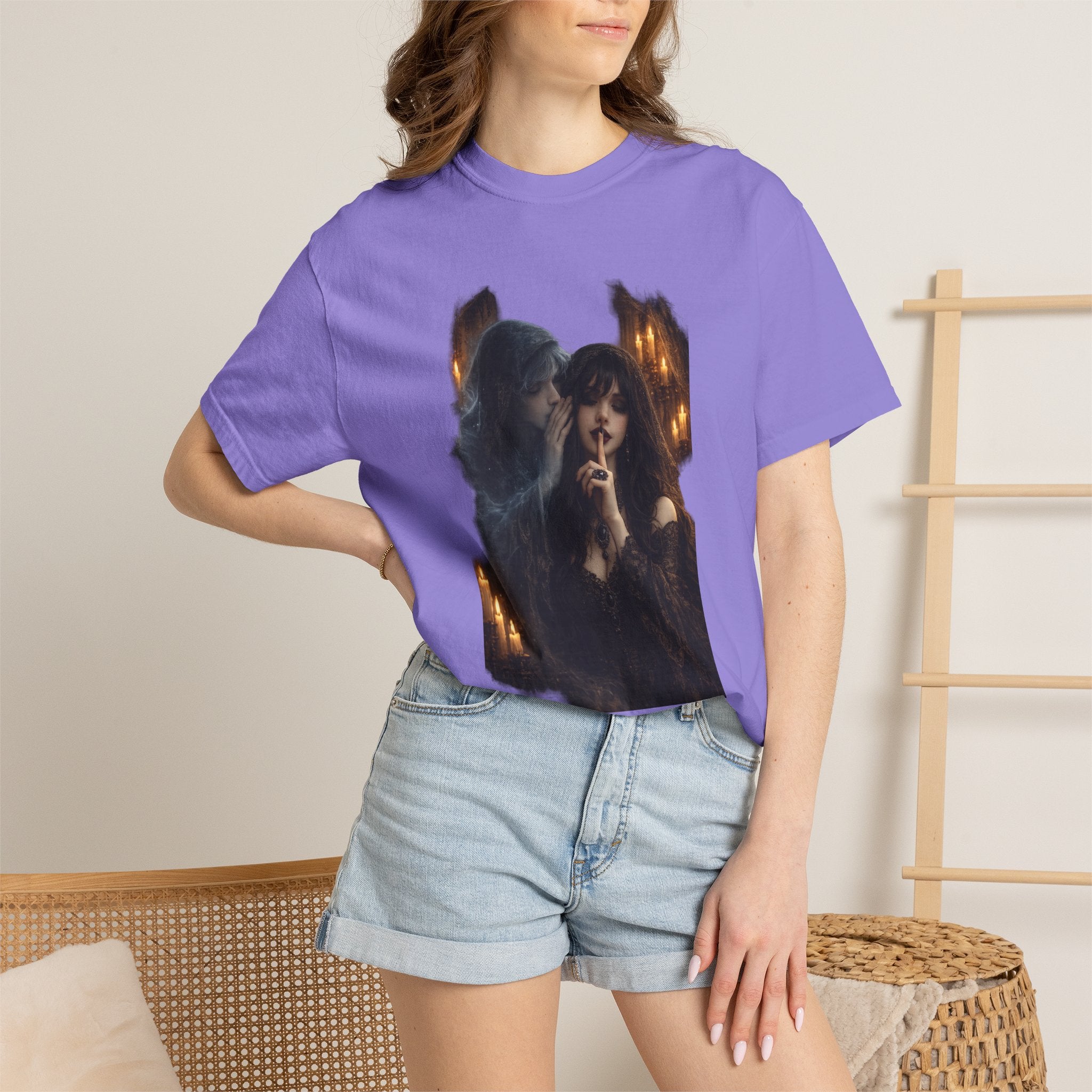 BubbaChubbs Goth Vibe Whispering Style Tee Printify