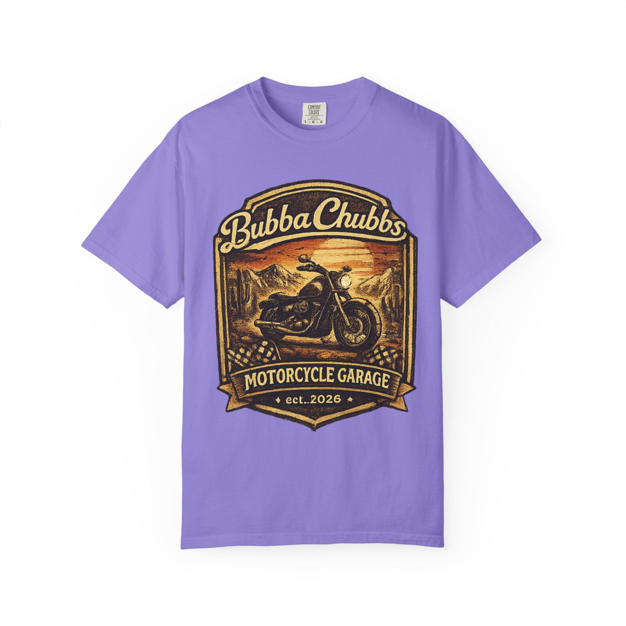 Motorcycle Garage Graphic Tee | BubbaChubbs Biker T-Shirt