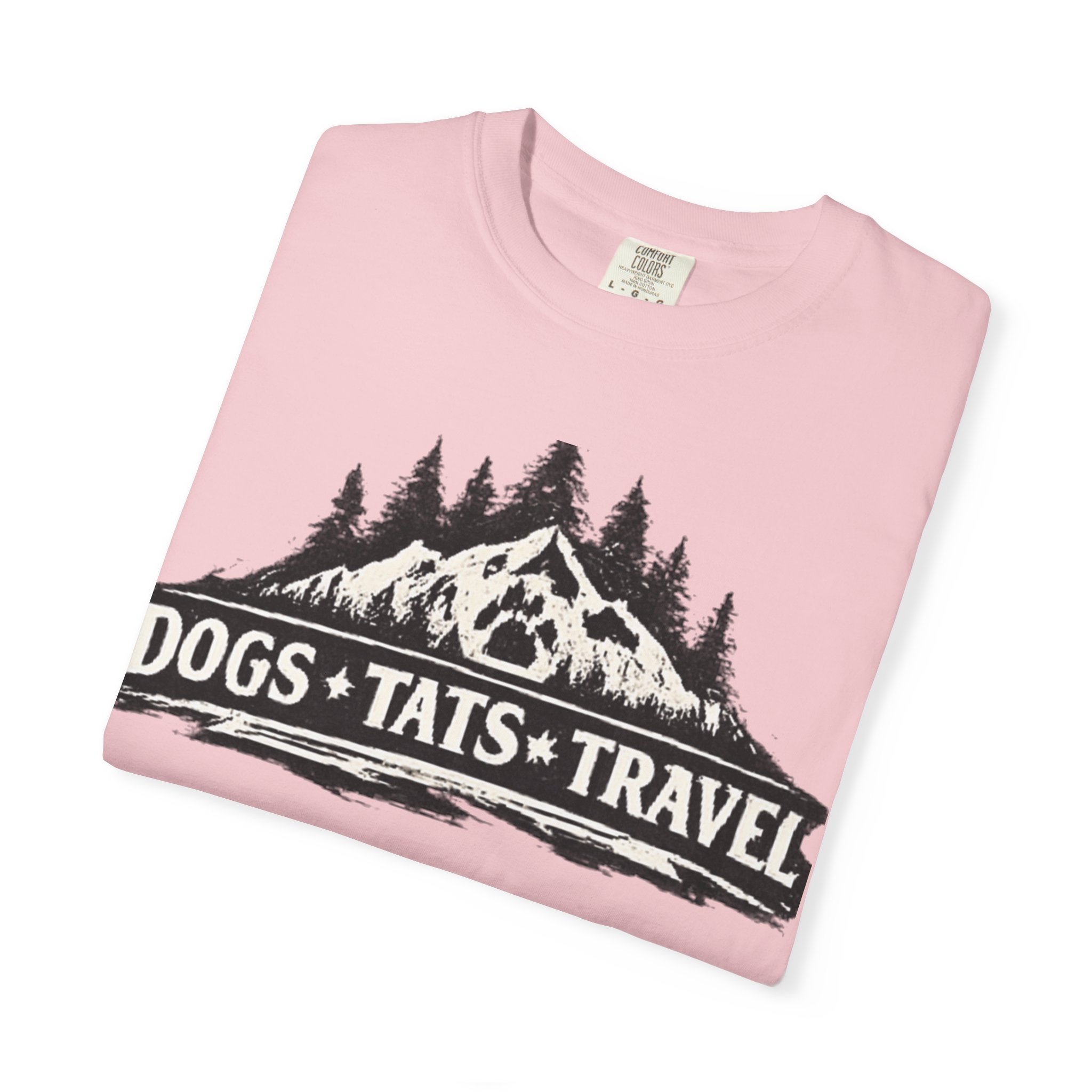 BubbaChubbs Dogs Tats Travel Mountain Tee Printify