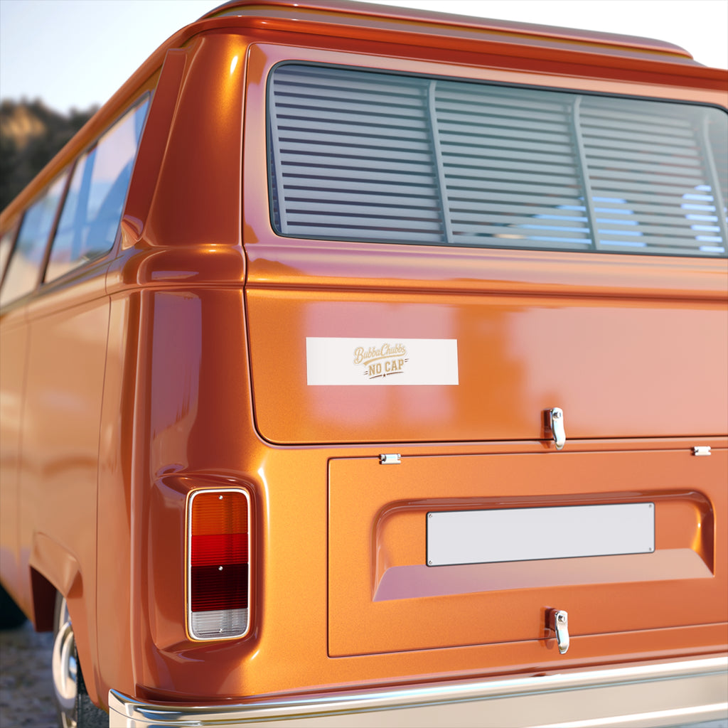 No Cap Retro Bumper Sticker | BubbaChubbs Vintage Script Decal for Cars & Vans