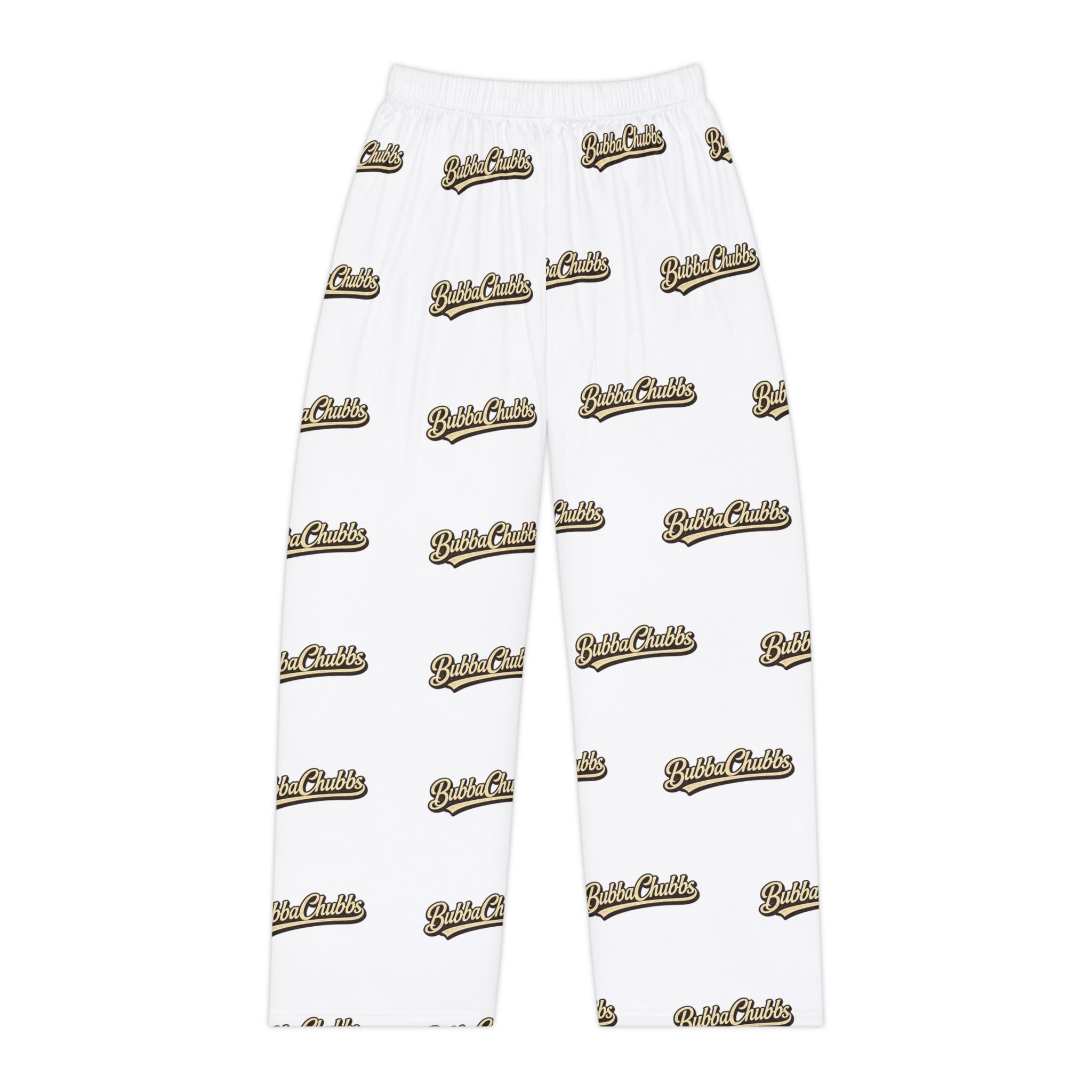 Women's BubbaChubbs Barnd Pajama Pants — All-Over Script Logo Lounge Sleepwear