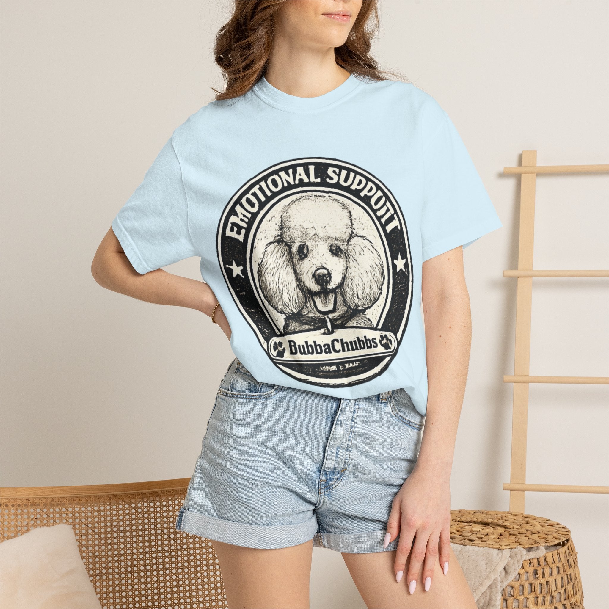 BubbaChubbs Vintage Poodle Emotional Support Style Tee Printify