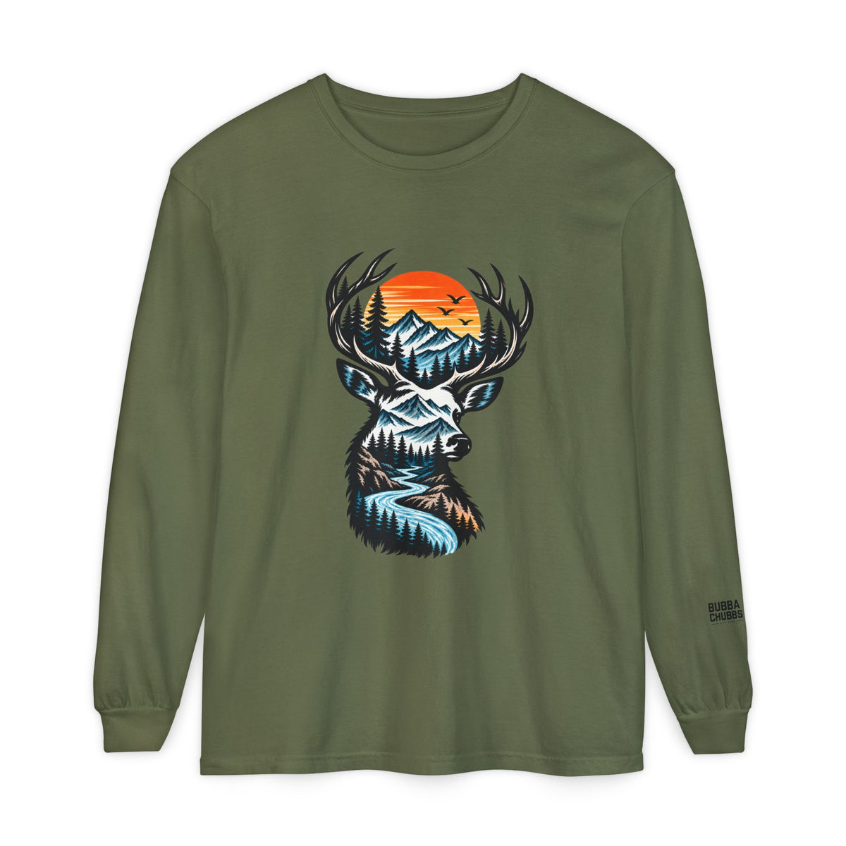 Deer Mountain Sunset Long Sleeve Tee