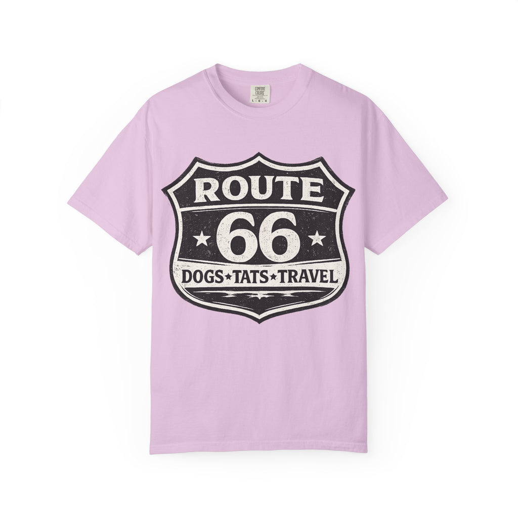 BubbaChubbs Dogs Tats Travel Route 66 Tee Printify