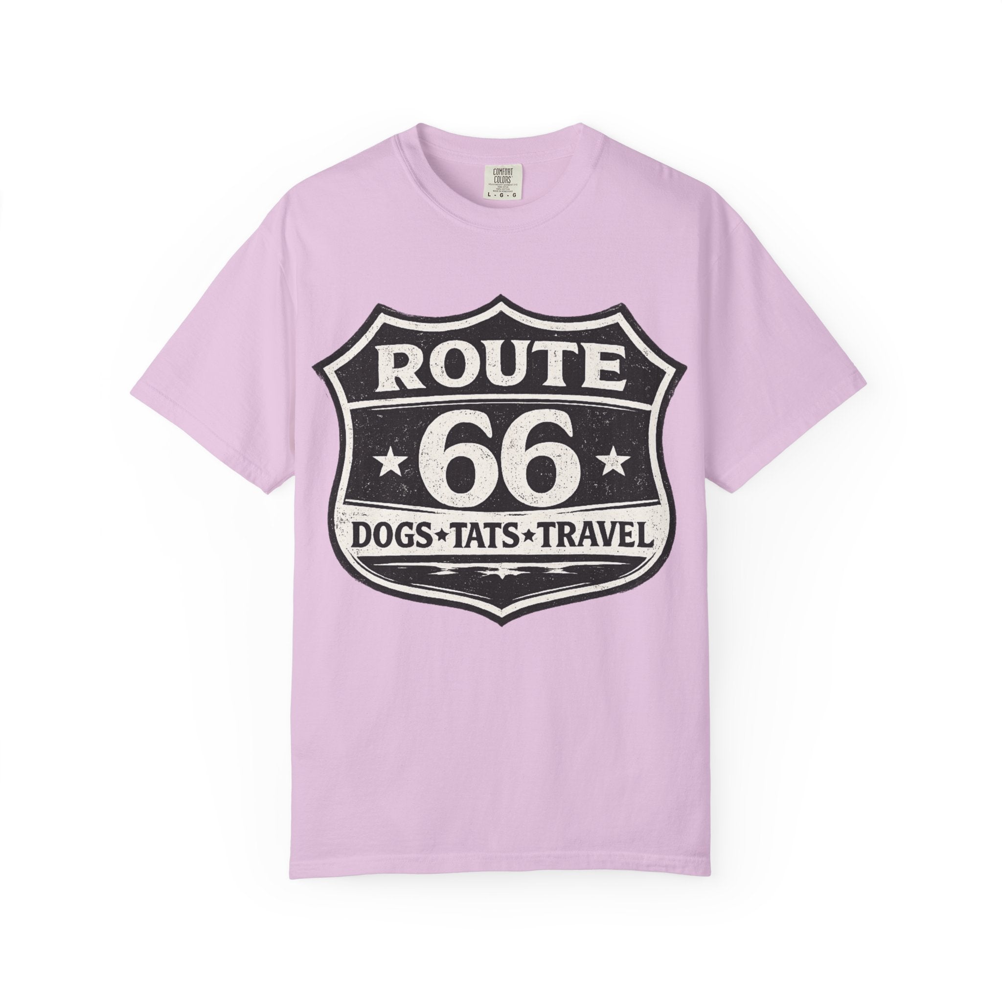 BubbaChubbs Dogs Tats Travel Route 66 Tee Printify