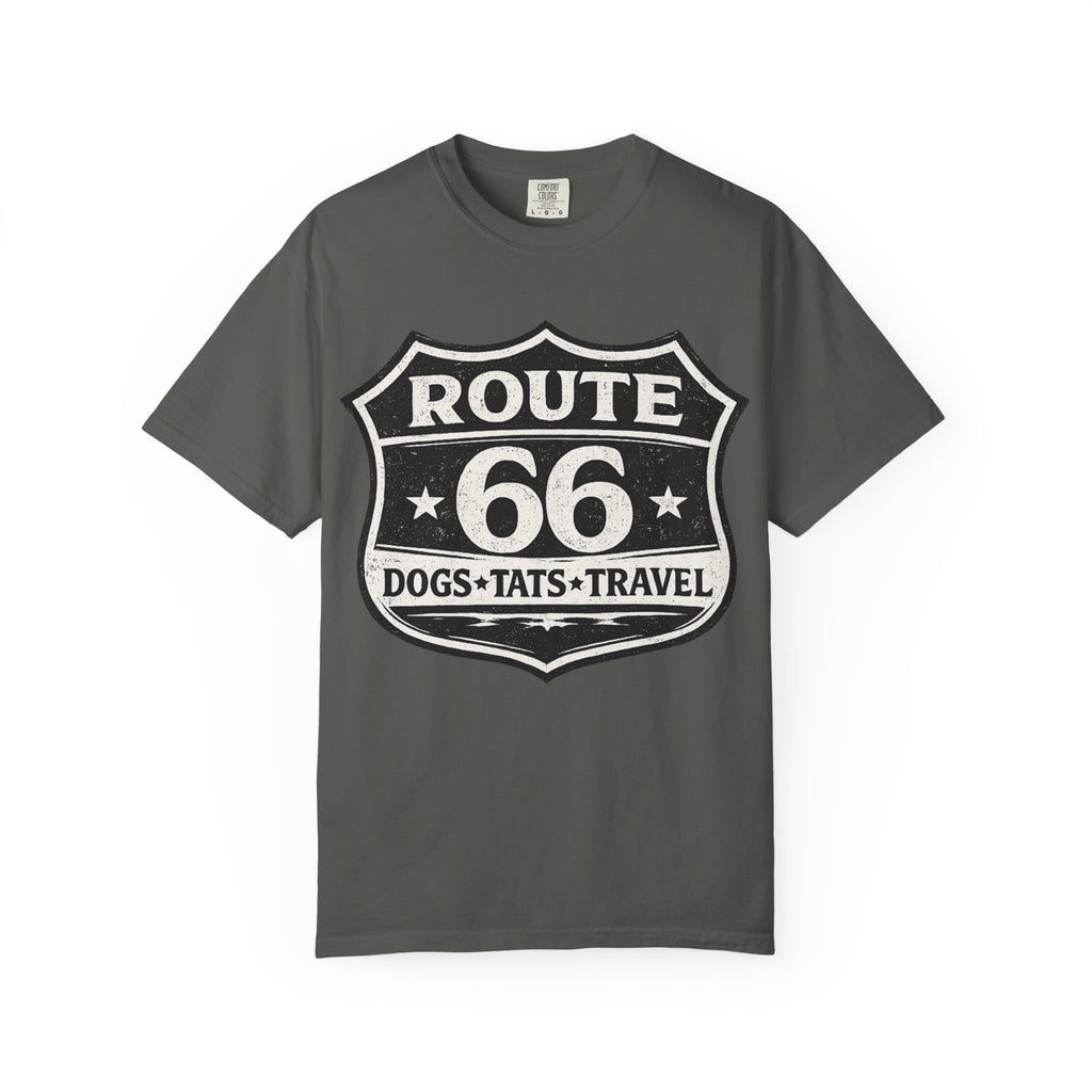 BubbaChubbs Dogs Tats Travel Route 66 Tee Printify