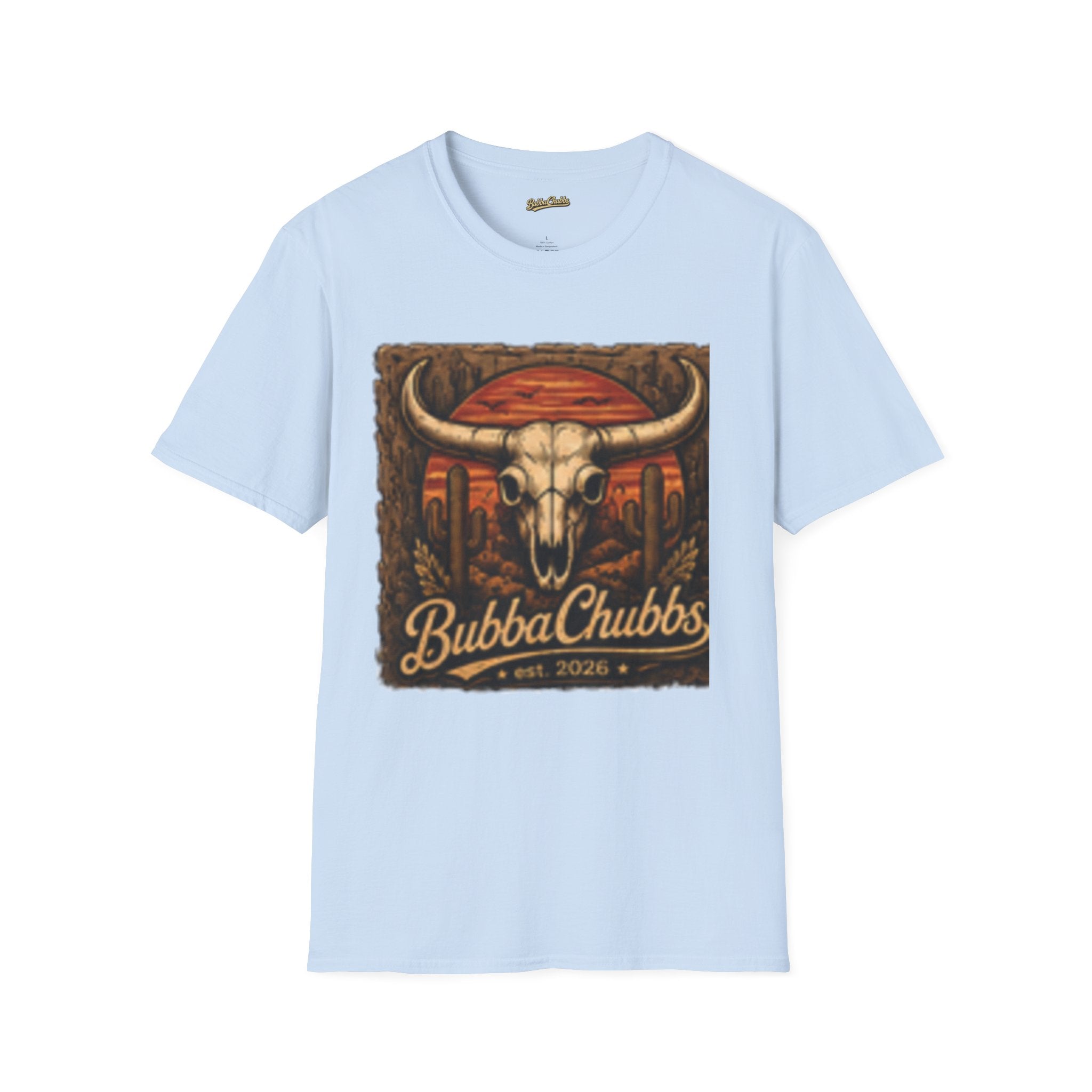 BubbaChubbs Desert Skull Logo T-Shirt New Printify