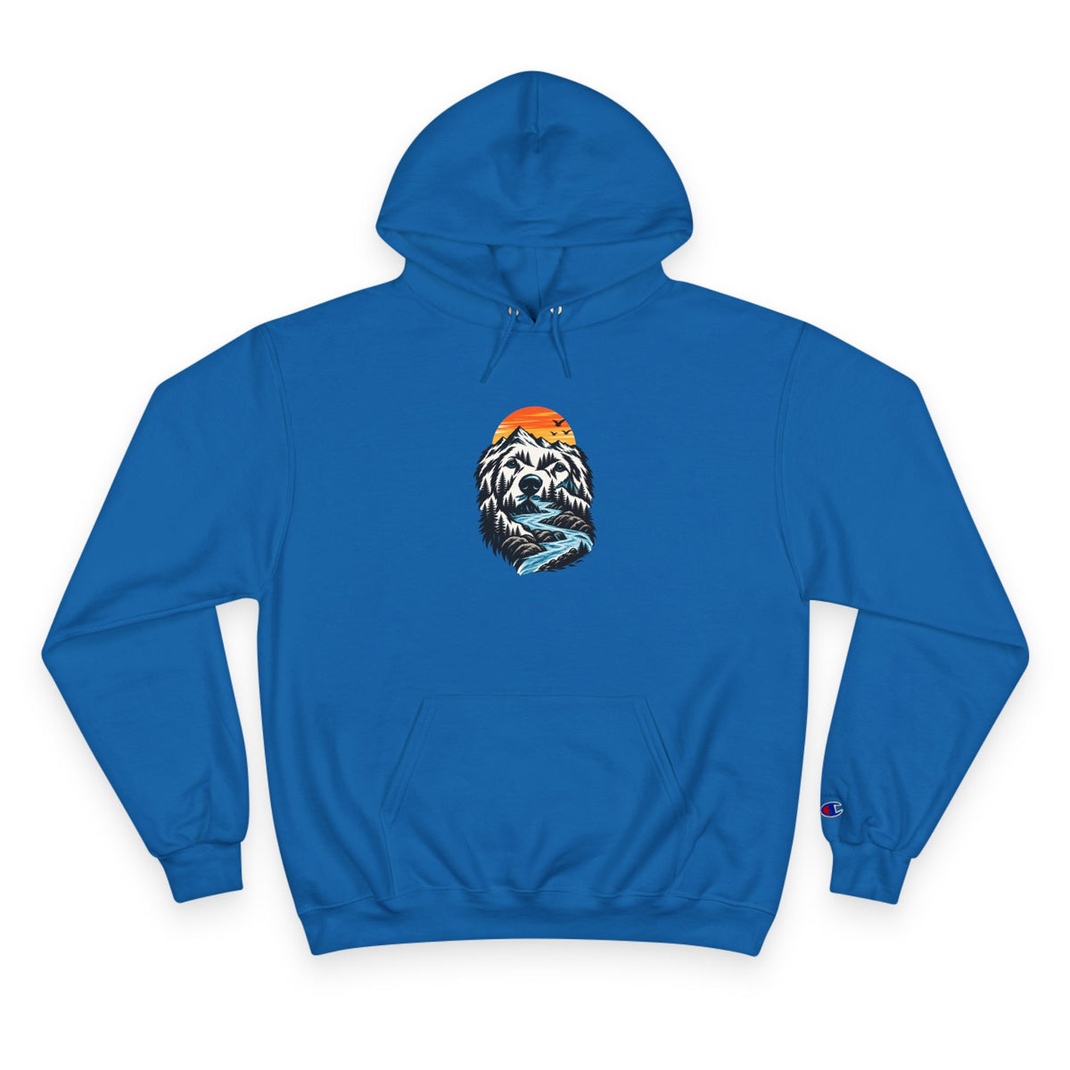 Champion Hoodie — BubbaChubbs Dog Sunset Graphic Hoodie