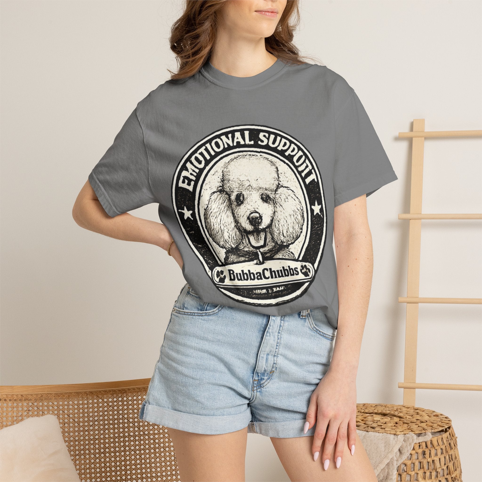 BubbaChubbs Vintage Poodle Emotional Support Style Tee Printify