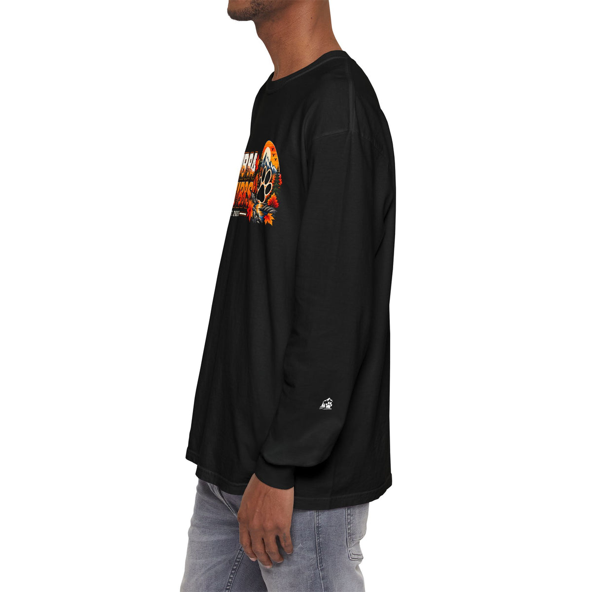 BubbaChubbs Fall Pawprint Long Sleeve Tee — Cozy Autumn Pawprint Graphic