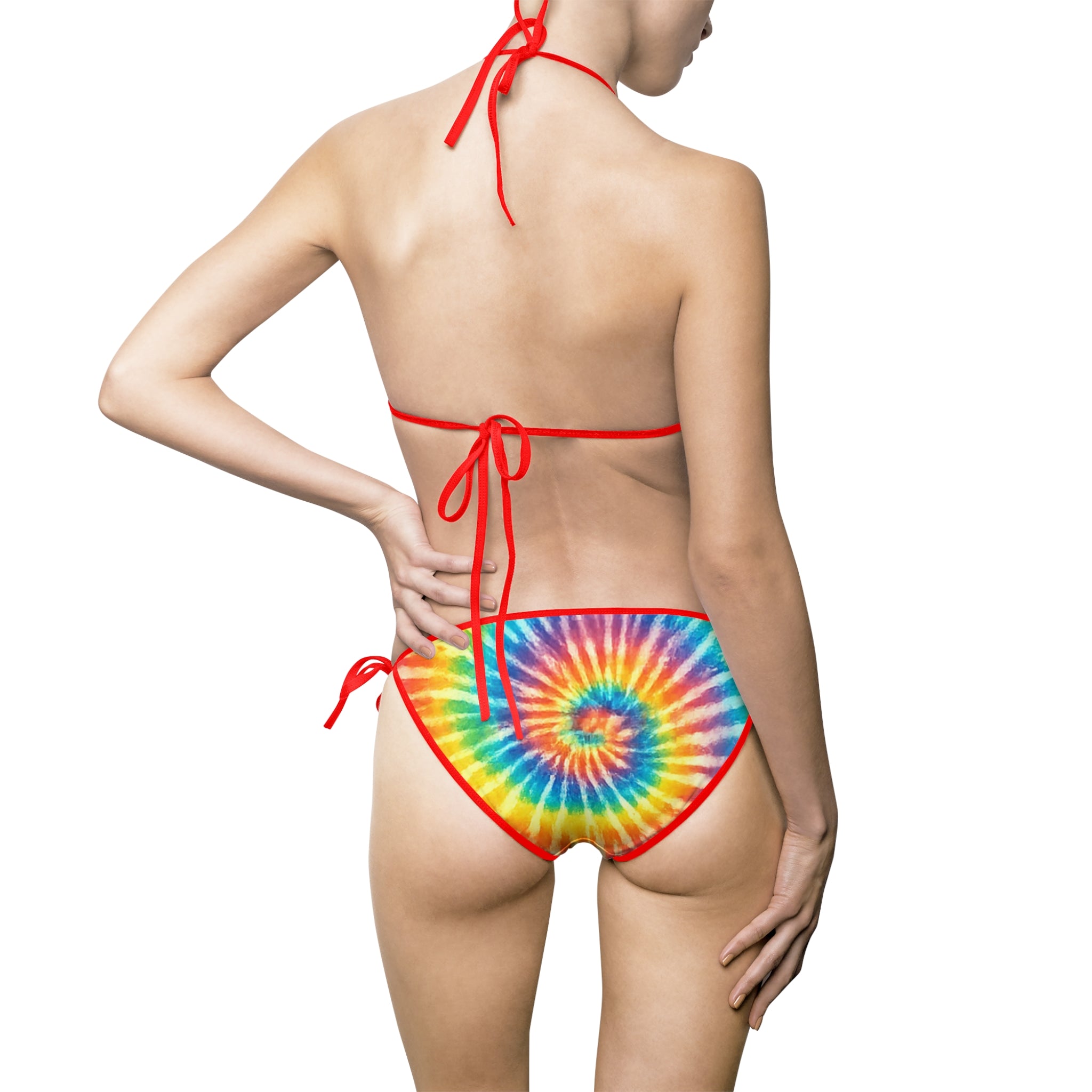 BubbaChubbs - Fun Colors Bikini — Women's Tropical Tie-Side Swimsuit Printify