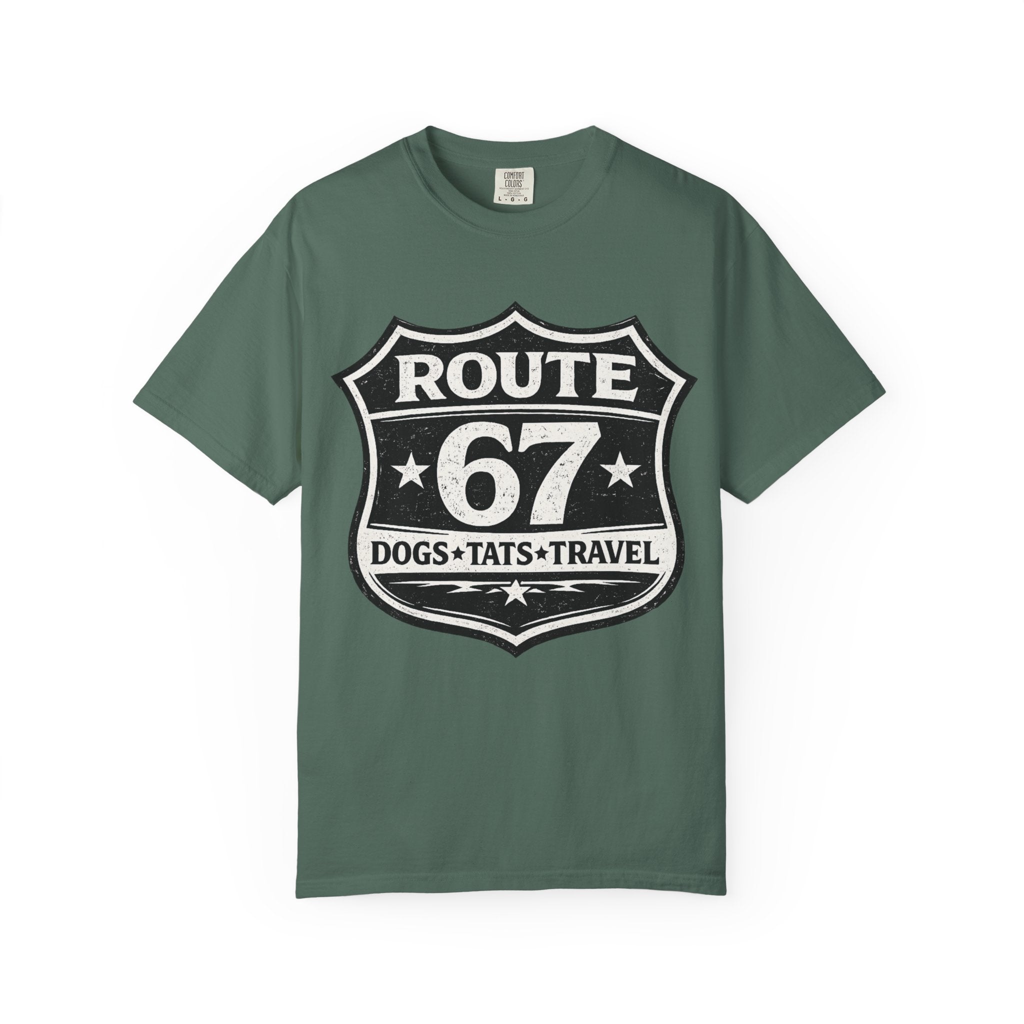 BubbaChubbs Dogs Tats Travel 67 LoL Simple Tee - BubbaChubbs Brand