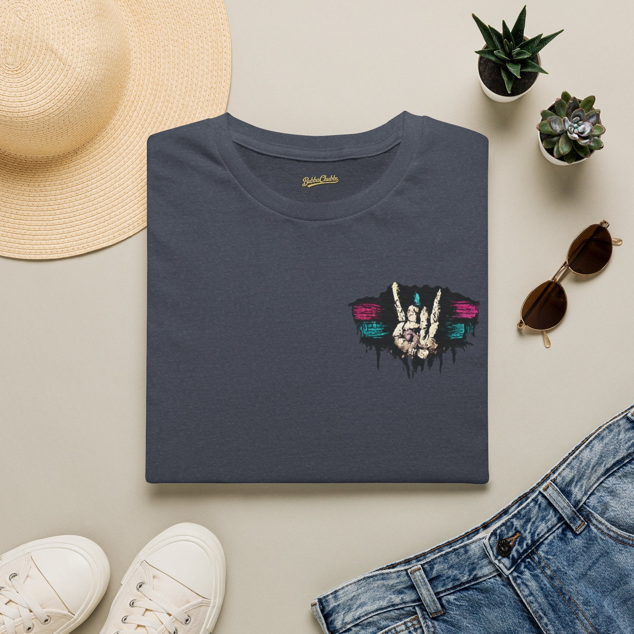 BubbaChubbs Skull Fingers Peace Tee - BubbaChubbs Brand