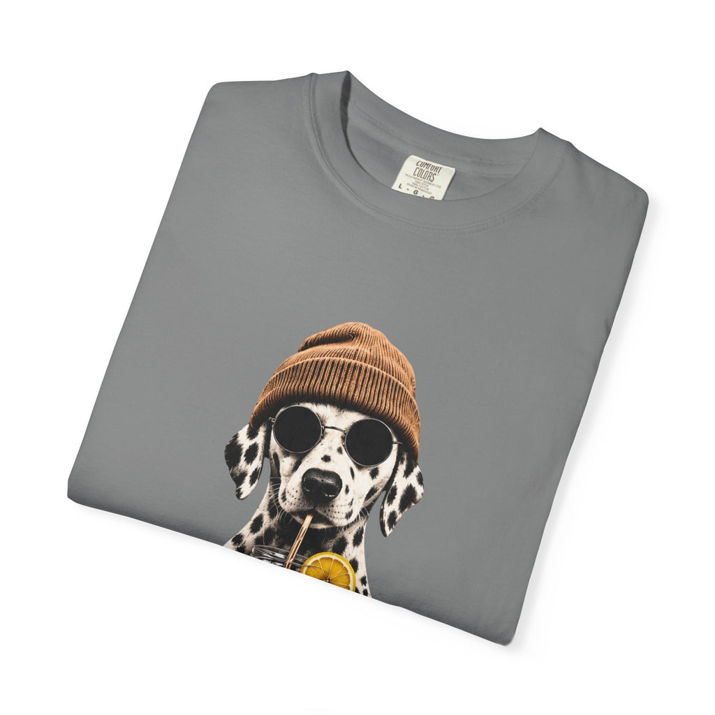 Dalmatian With Bubble Tea T-Shirt — Cute Dog Bubble Tea Graphic Tee Printify