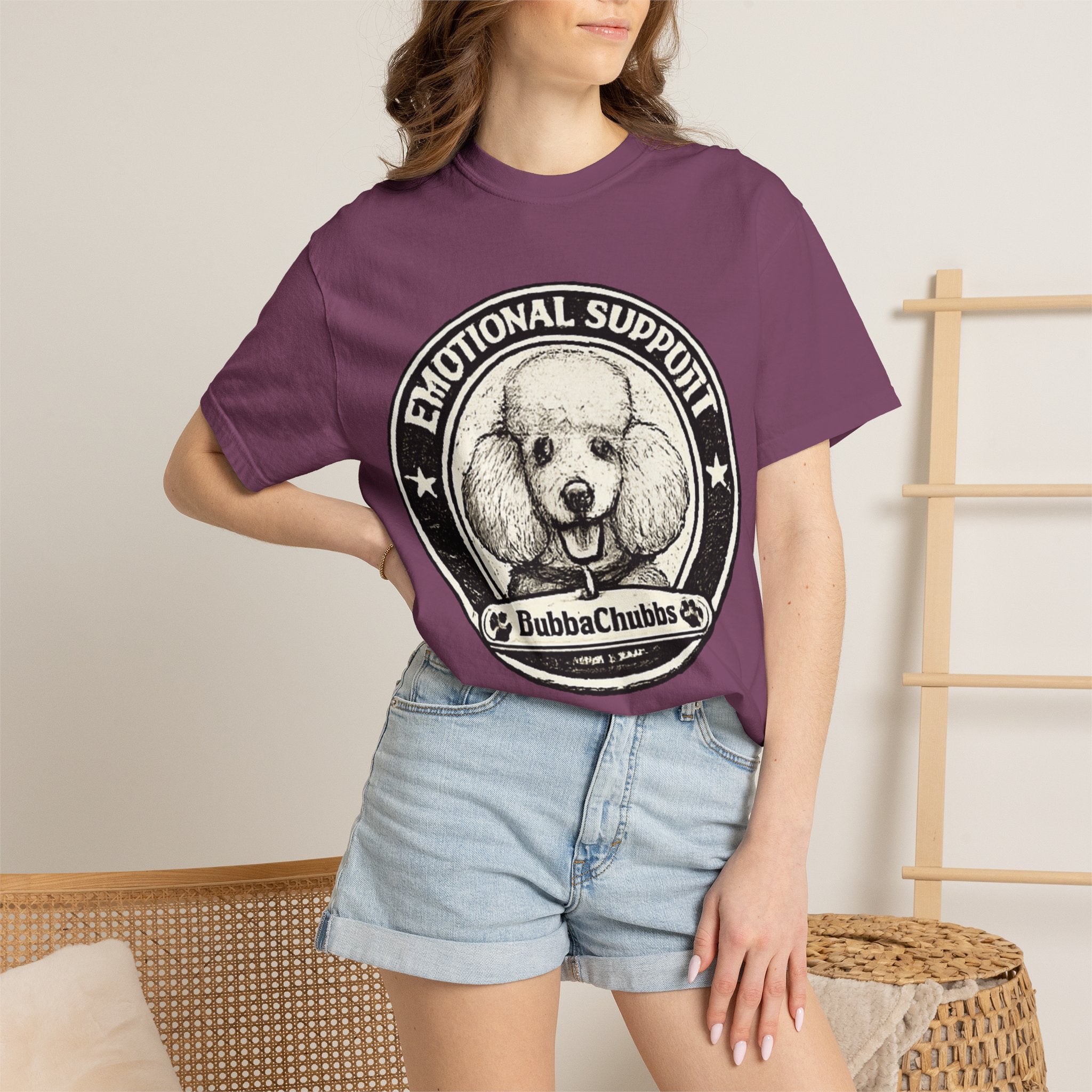 BubbaChubbs Vintage Poodle Emotional Support Style Tee Printify