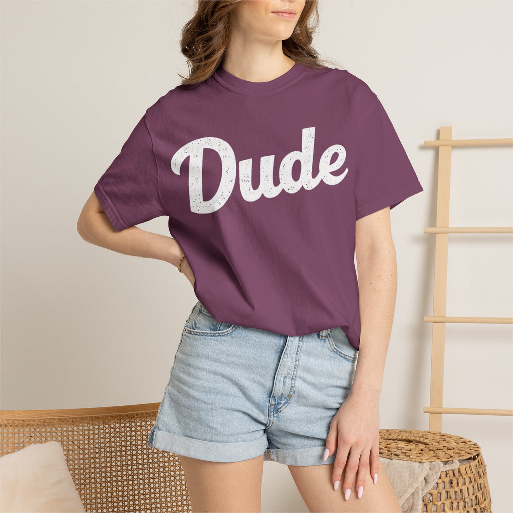 BubbaChubbs Dude White Lettering Tee - BubbaChubbs Brand