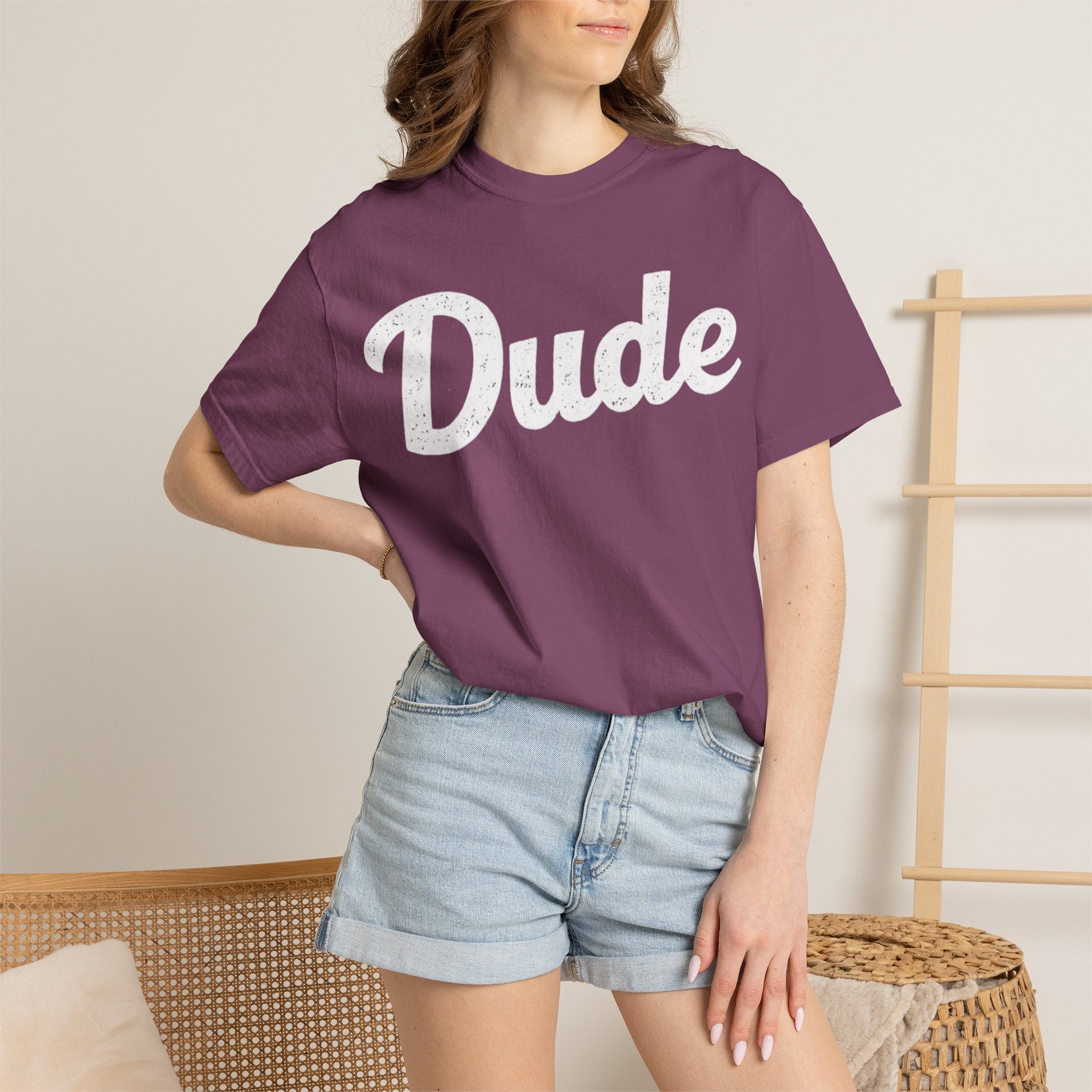 BubbaChubbs Dude White Lettering Tee - BubbaChubbs Brand