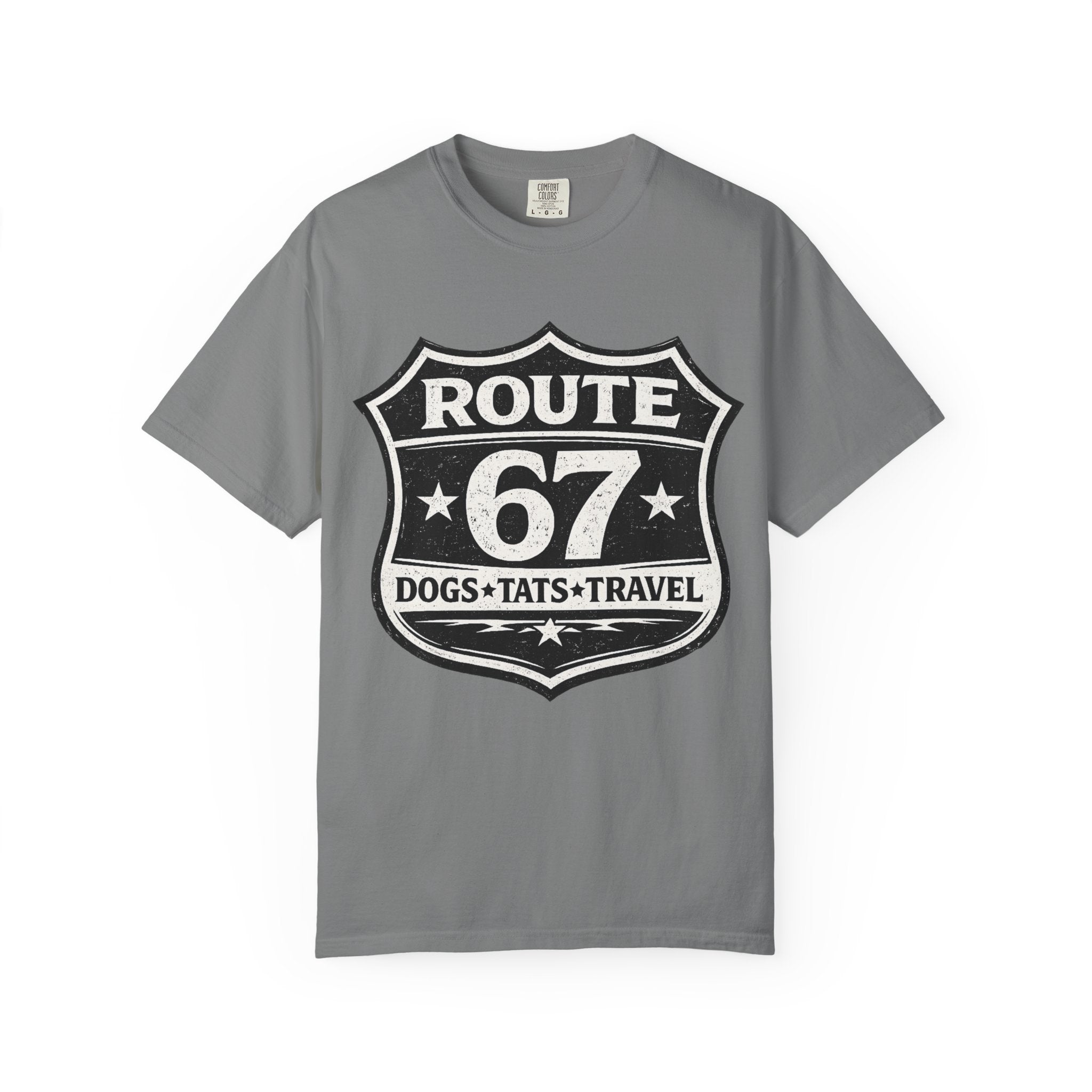 BubbaChubbs Dogs Tats Travel 67 LoL Simple Tee - BubbaChubbs Brand