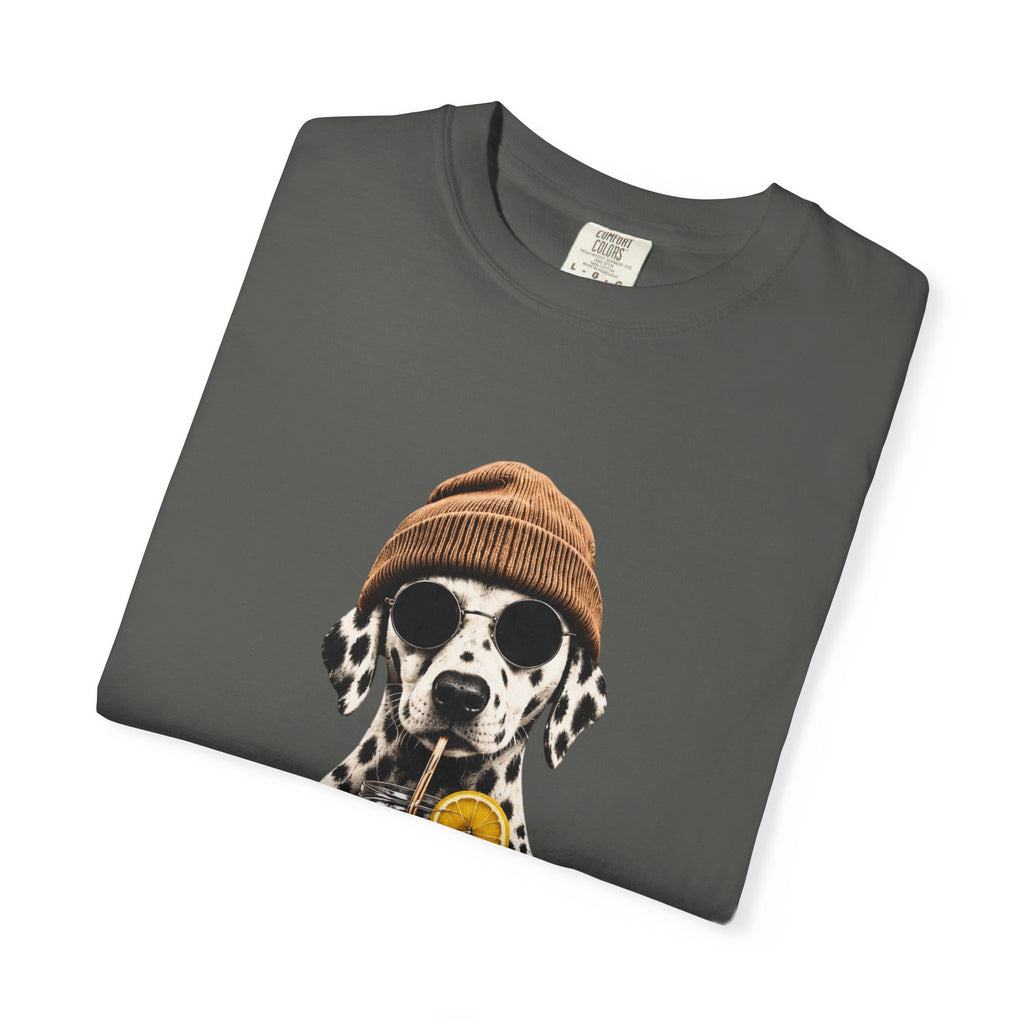 Dalmatian With Bubble Tea T-Shirt — Cute Dog Bubble Tea Graphic Tee Printify