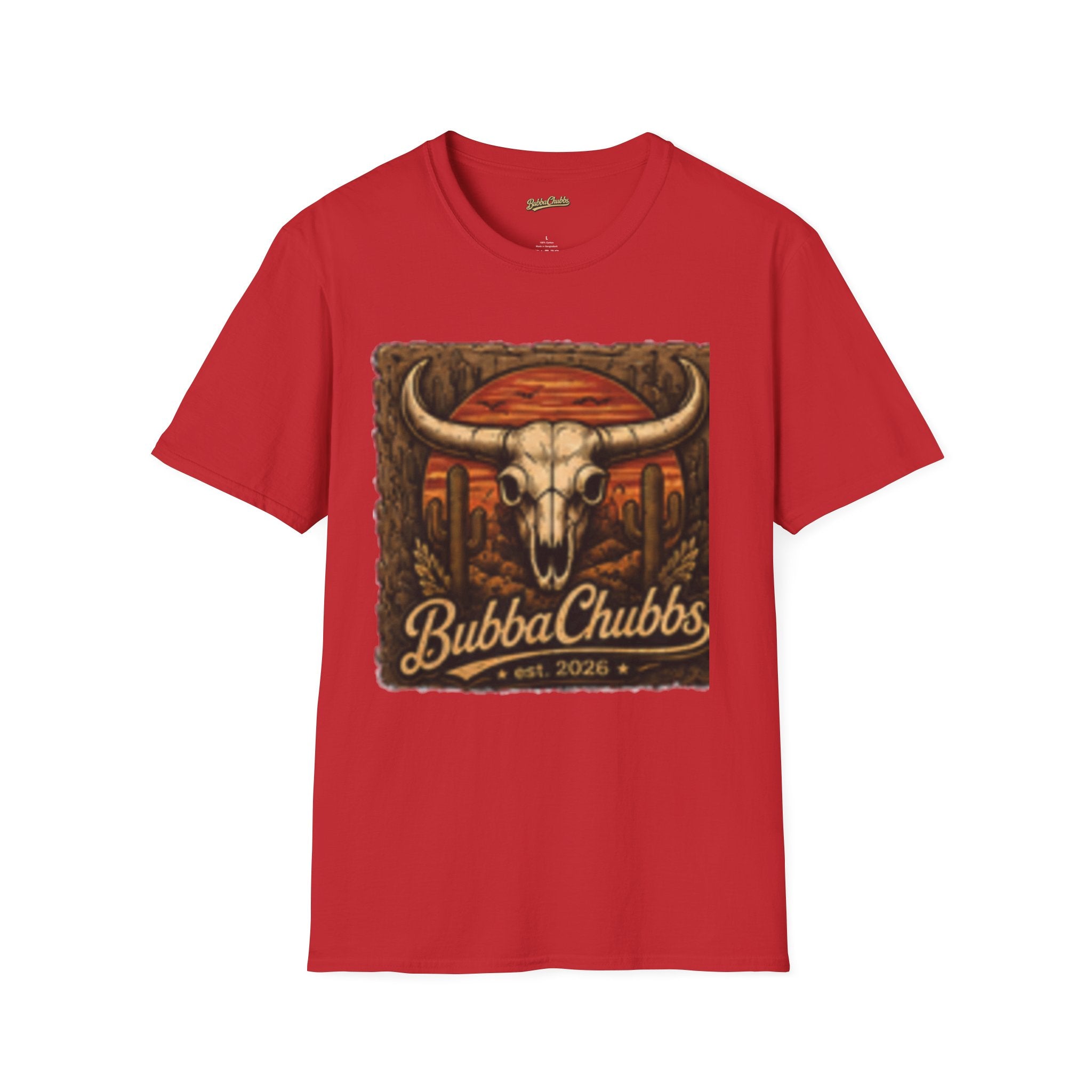 BubbaChubbs Desert Skull Logo T-Shirt New Printify