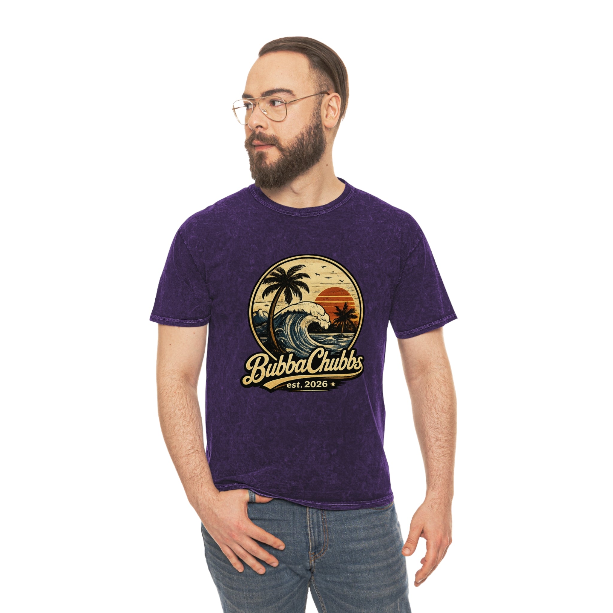 Vintage Surf Mineral Wash Tee | BubbaChubbs Retro Beach T-Shirt