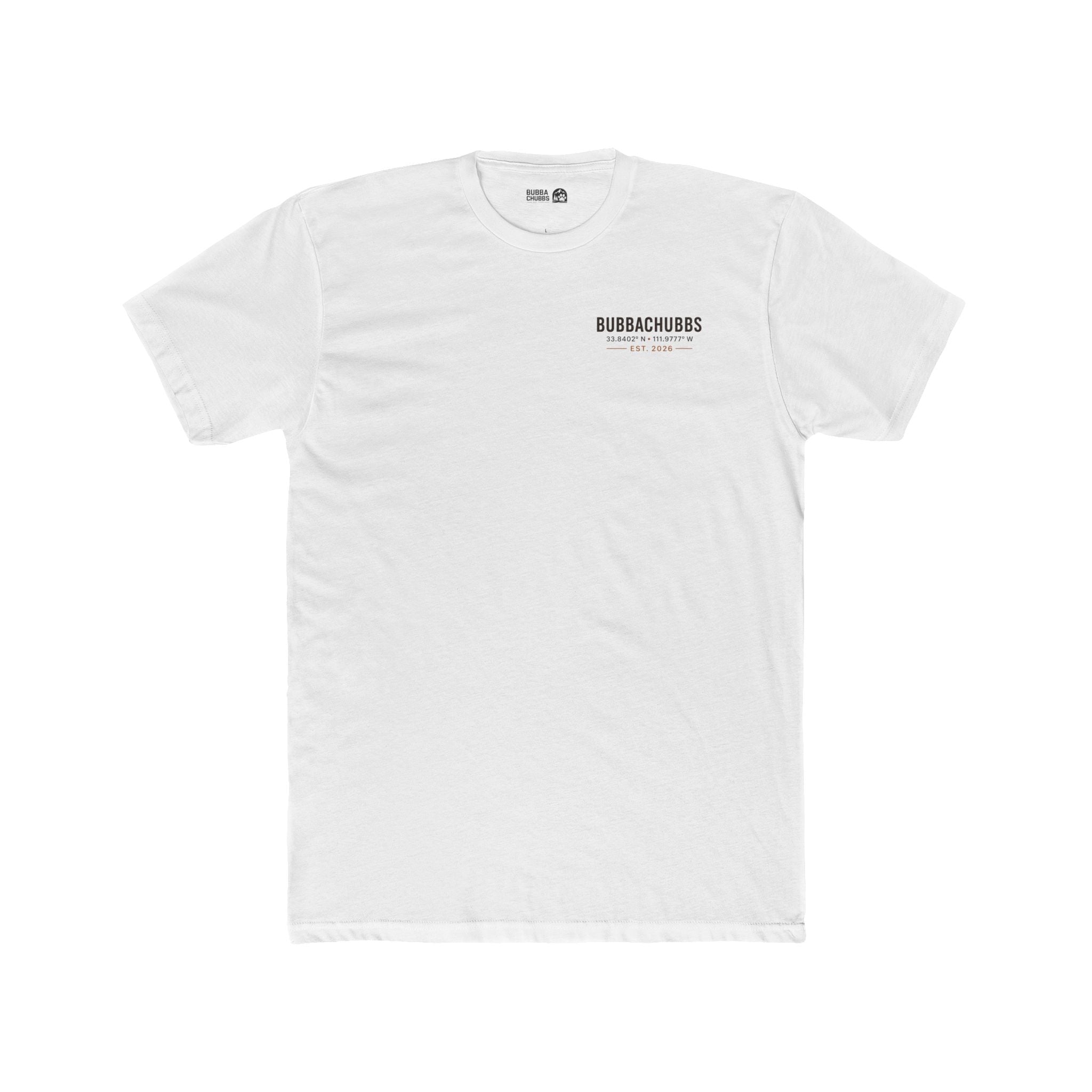 BubbaChubbs Minimal Logo Tee — Classic White Cotton Crew - BubbaChubbs Brand