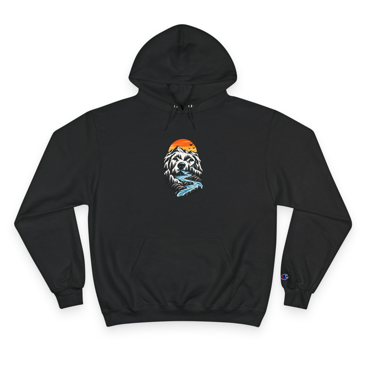 Champion Hoodie — BubbaChubbs Dog Sunset Graphic Hoodie