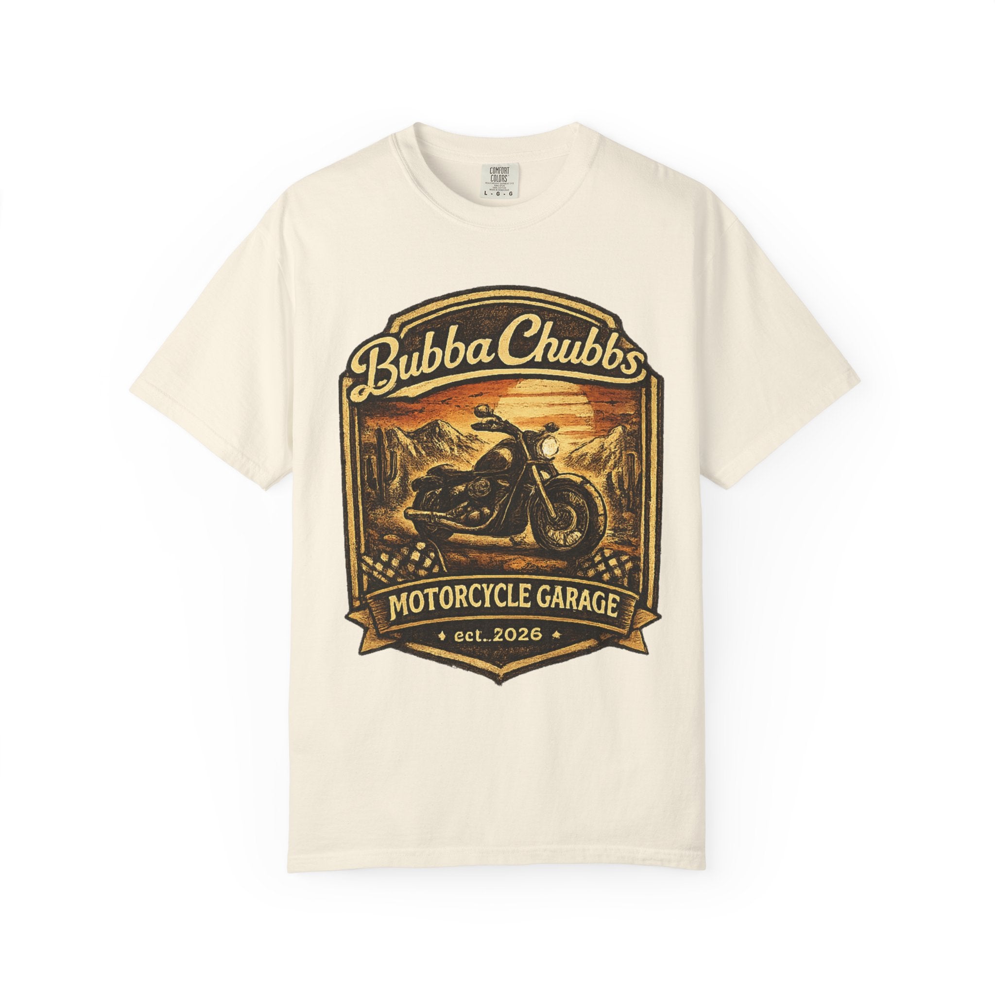 Motorcycle Garage Graphic Tee | BubbaChubbs Biker T-Shirt