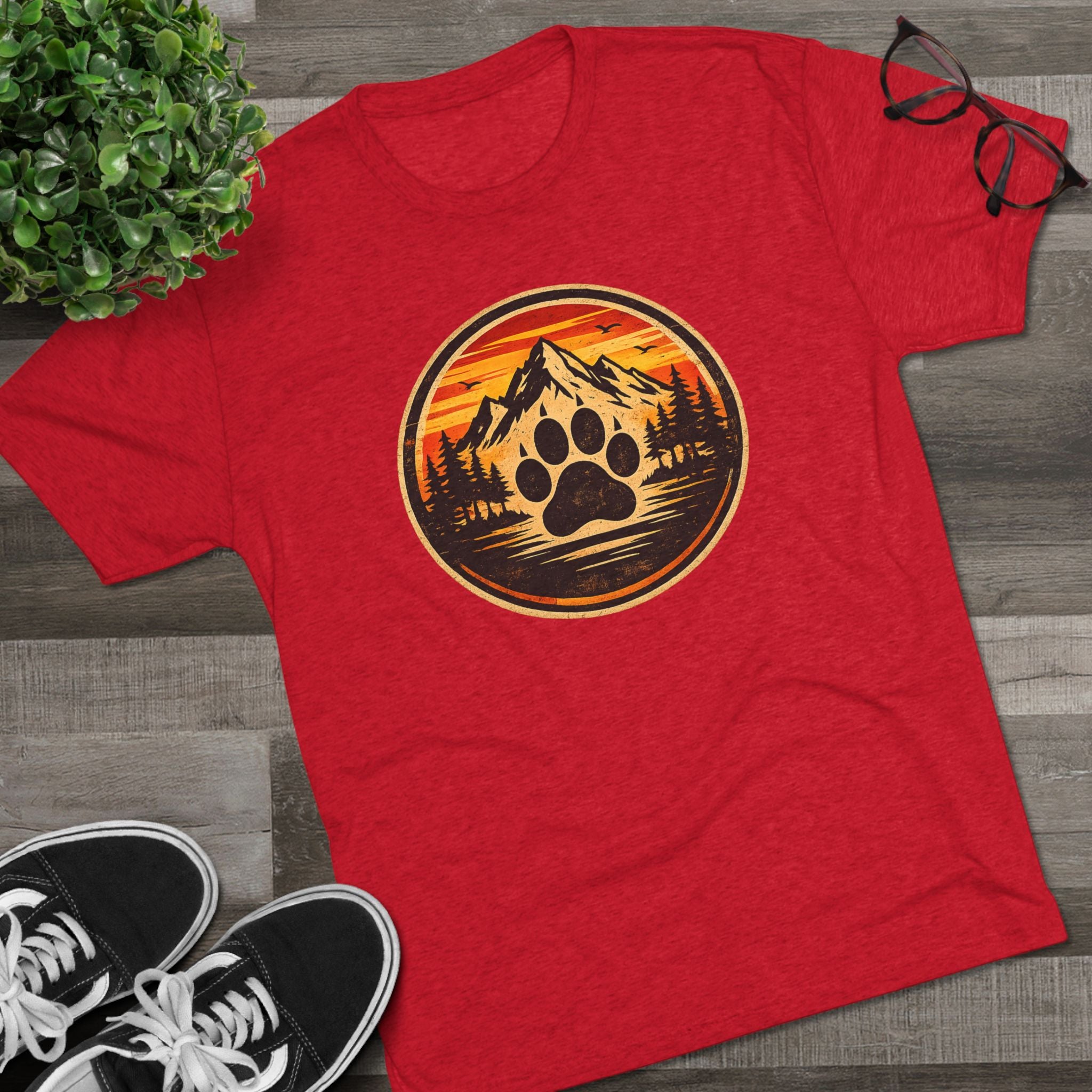 BubbaChubbs Mountains Paw — Adventure Outdoor Crew Shirt - BubbaChubbs Brand