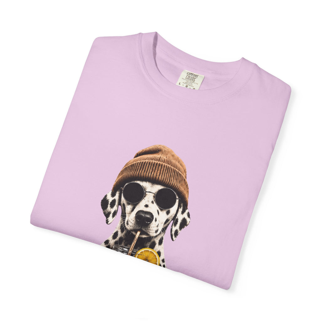 Dalmatian With Bubble Tea T-Shirt — Cute Dog Bubble Tea Graphic Tee Printify