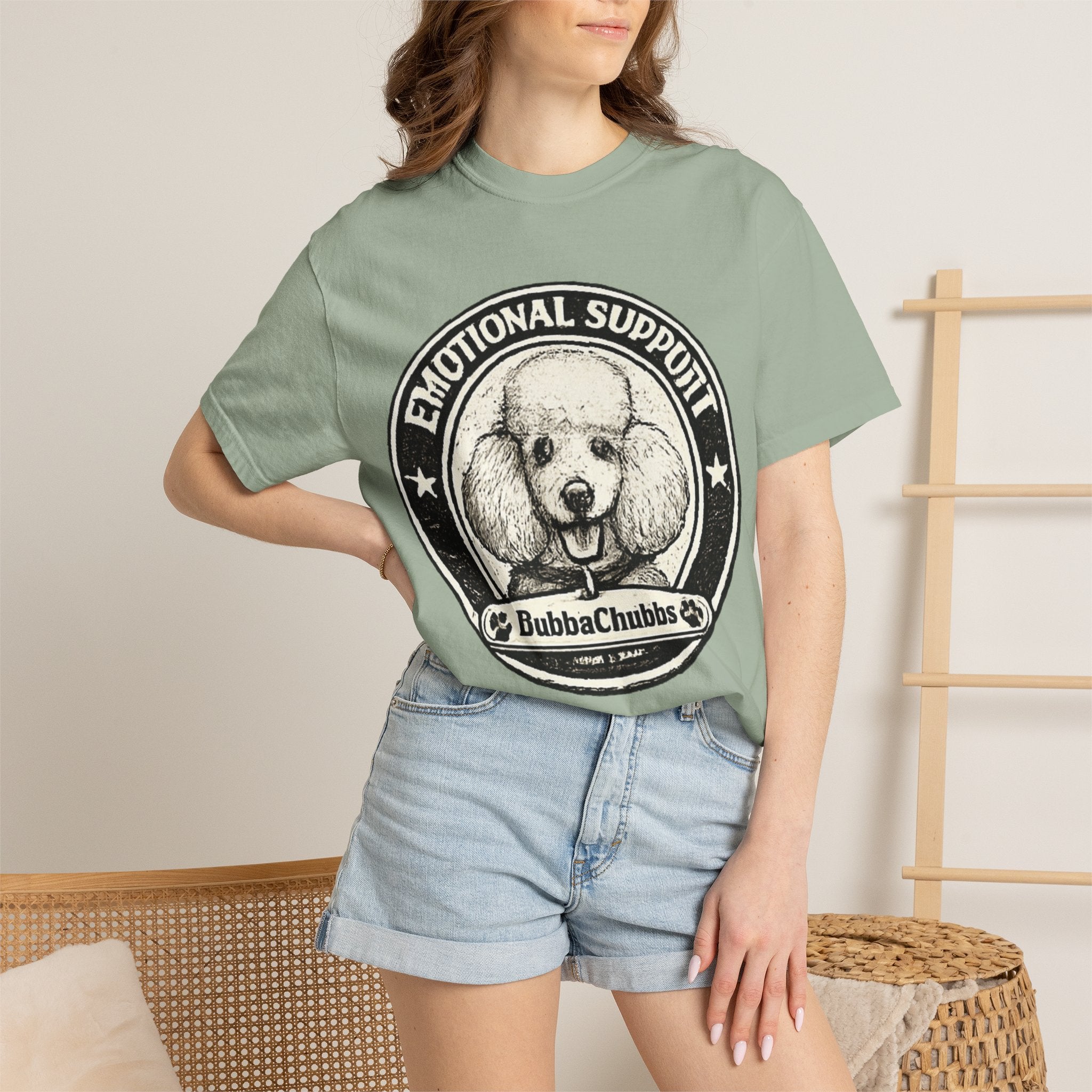 BubbaChubbs Vintage Poodle Emotional Support Style Tee Printify