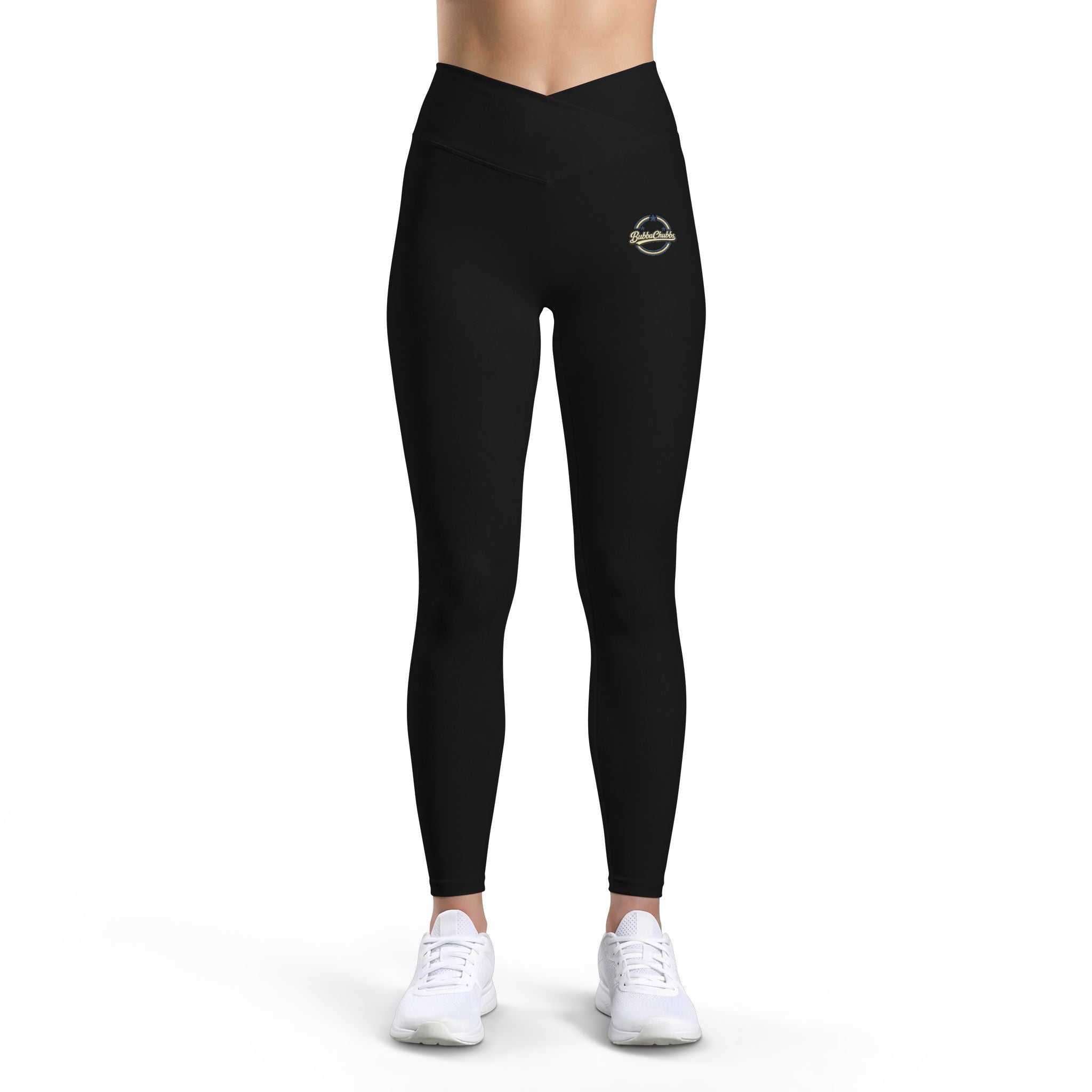BubbaChubbs - Luxe High-Waist Women’s Leggings — Small Gold Emblem Printify