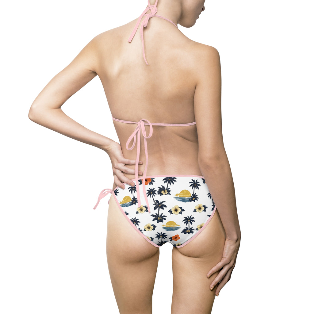 BubbaChubbs Sunset Floral Bikini Women's Tropical -Side Swimsuit Printify