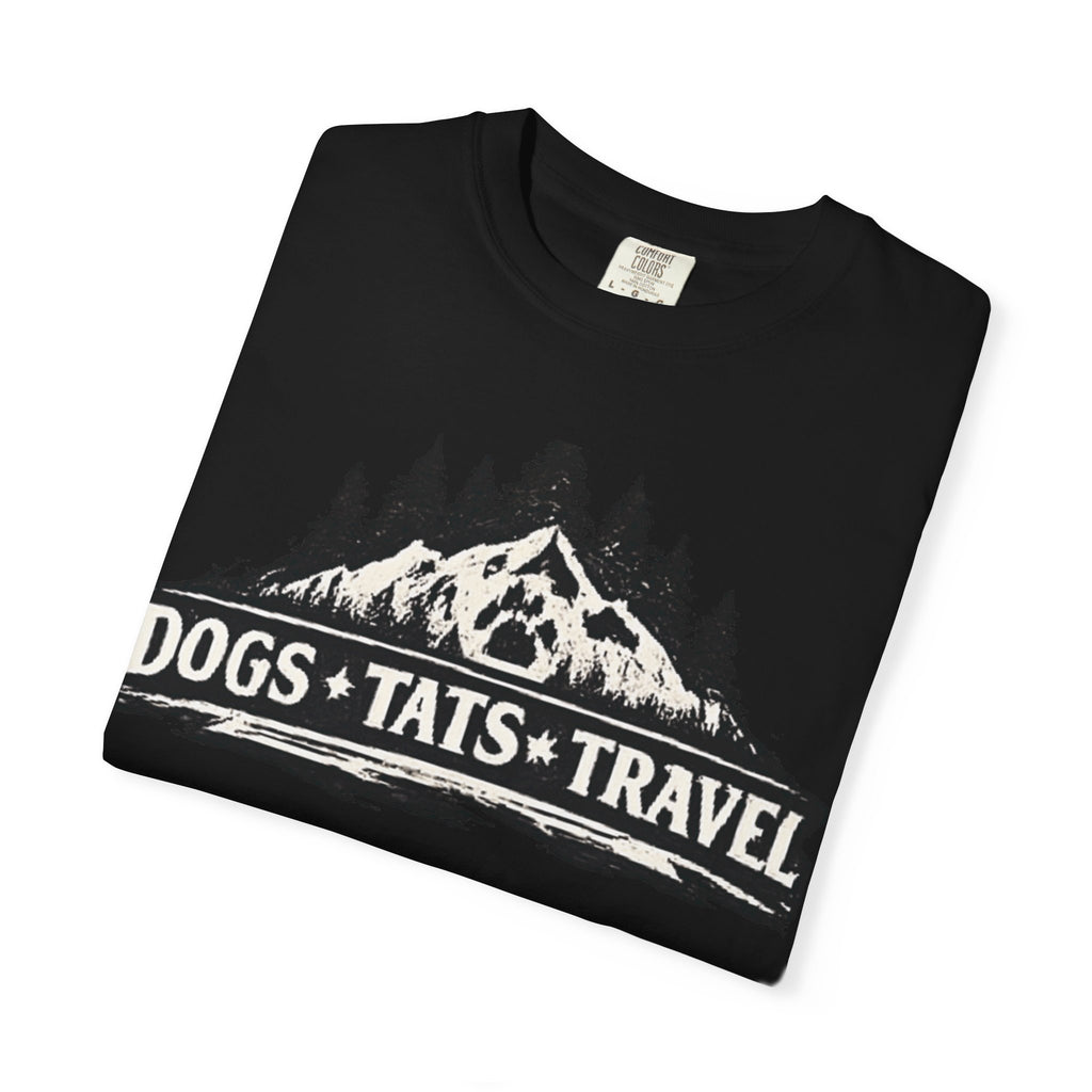 BubbaChubbs Dogs Tats Travel Mountain Tee Printify