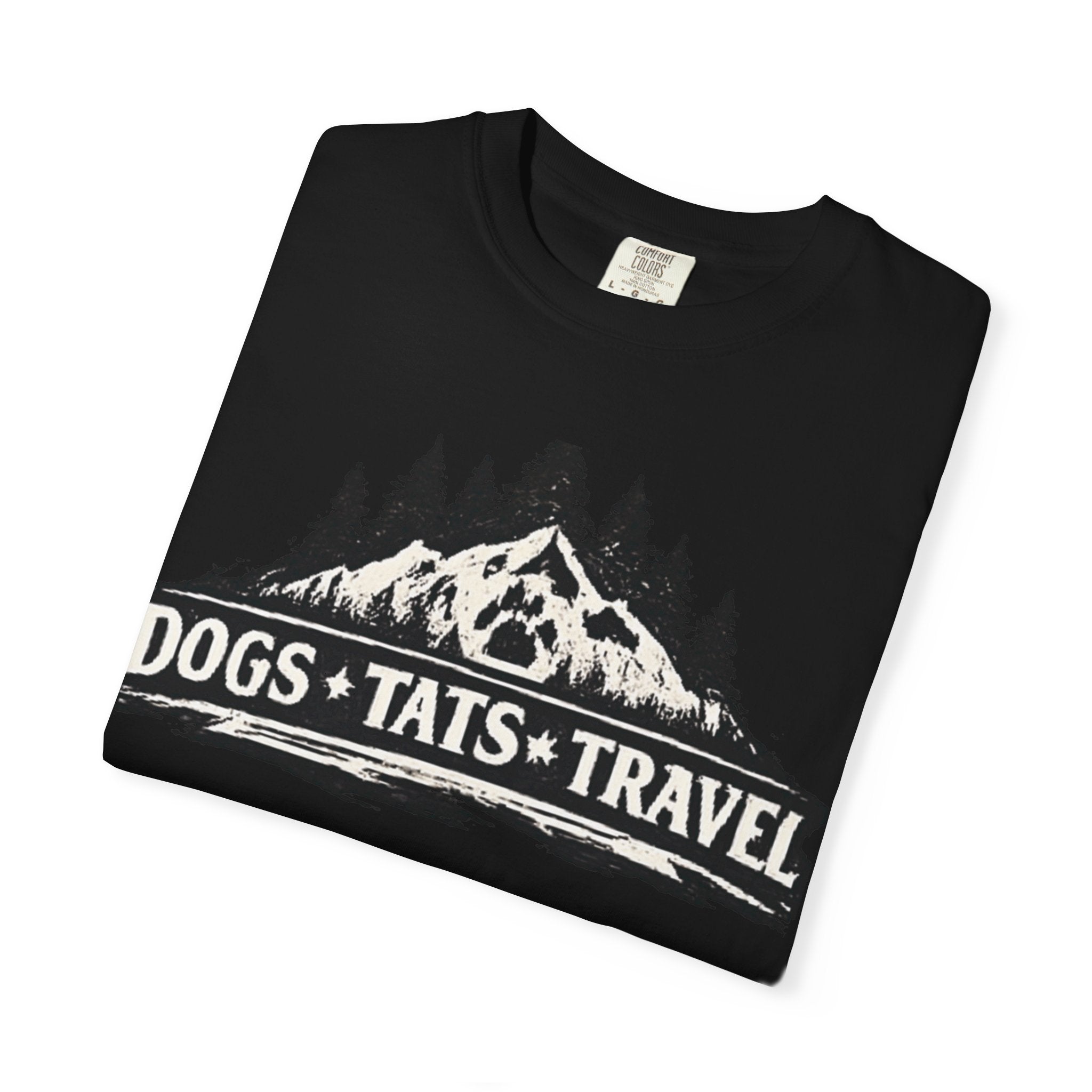 BubbaChubbs Dogs Tats Travel Mountain Tee Printify