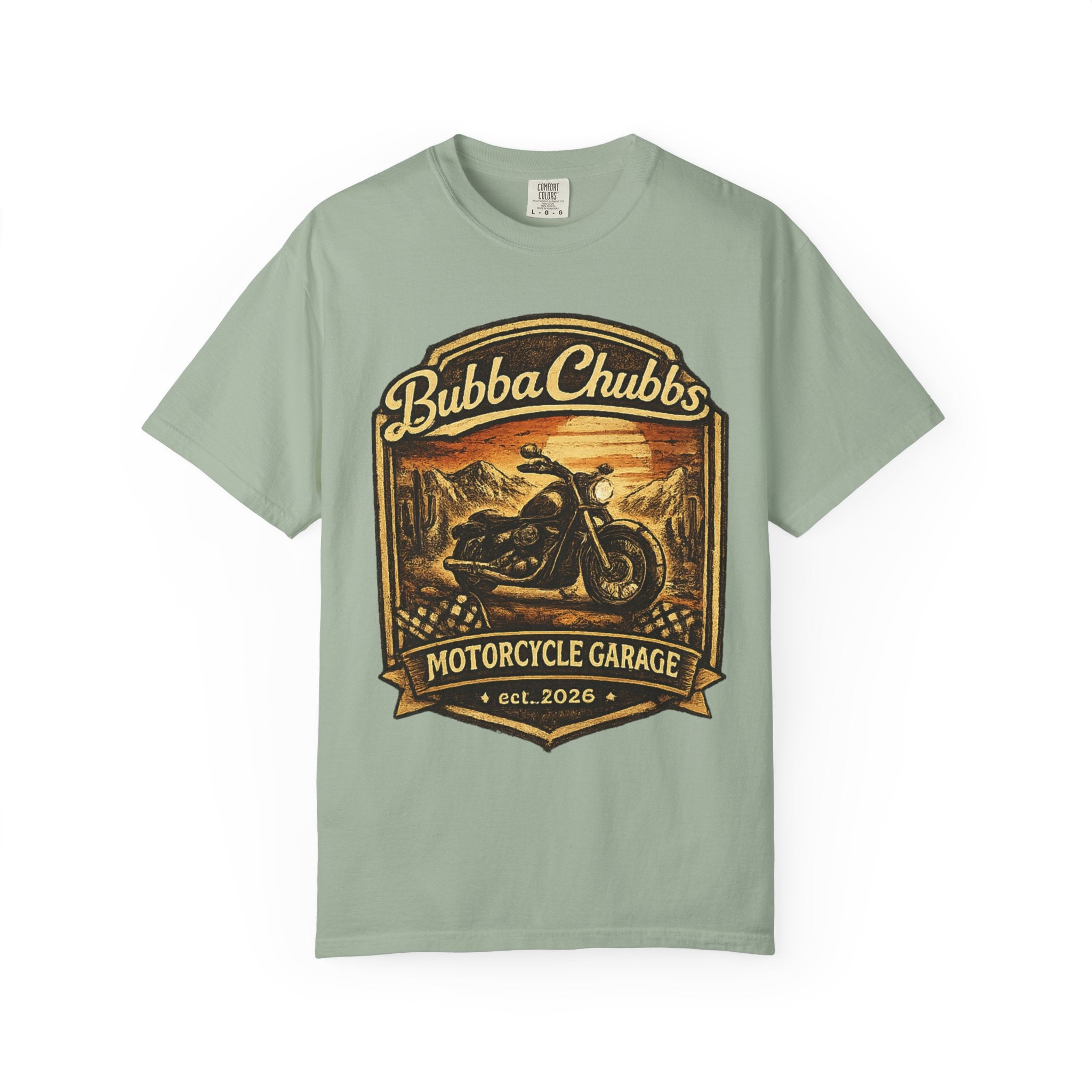 Motorcycle Garage Graphic Tee | BubbaChubbs Biker T-Shirt