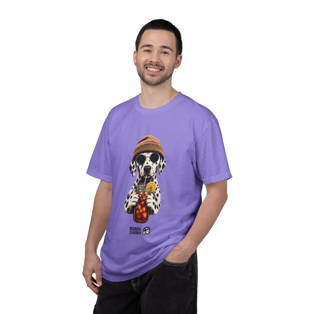 Dalmatian With Bubble Tea T-Shirt — Cute Dog Bubble Tea Graphic Tee Printify
