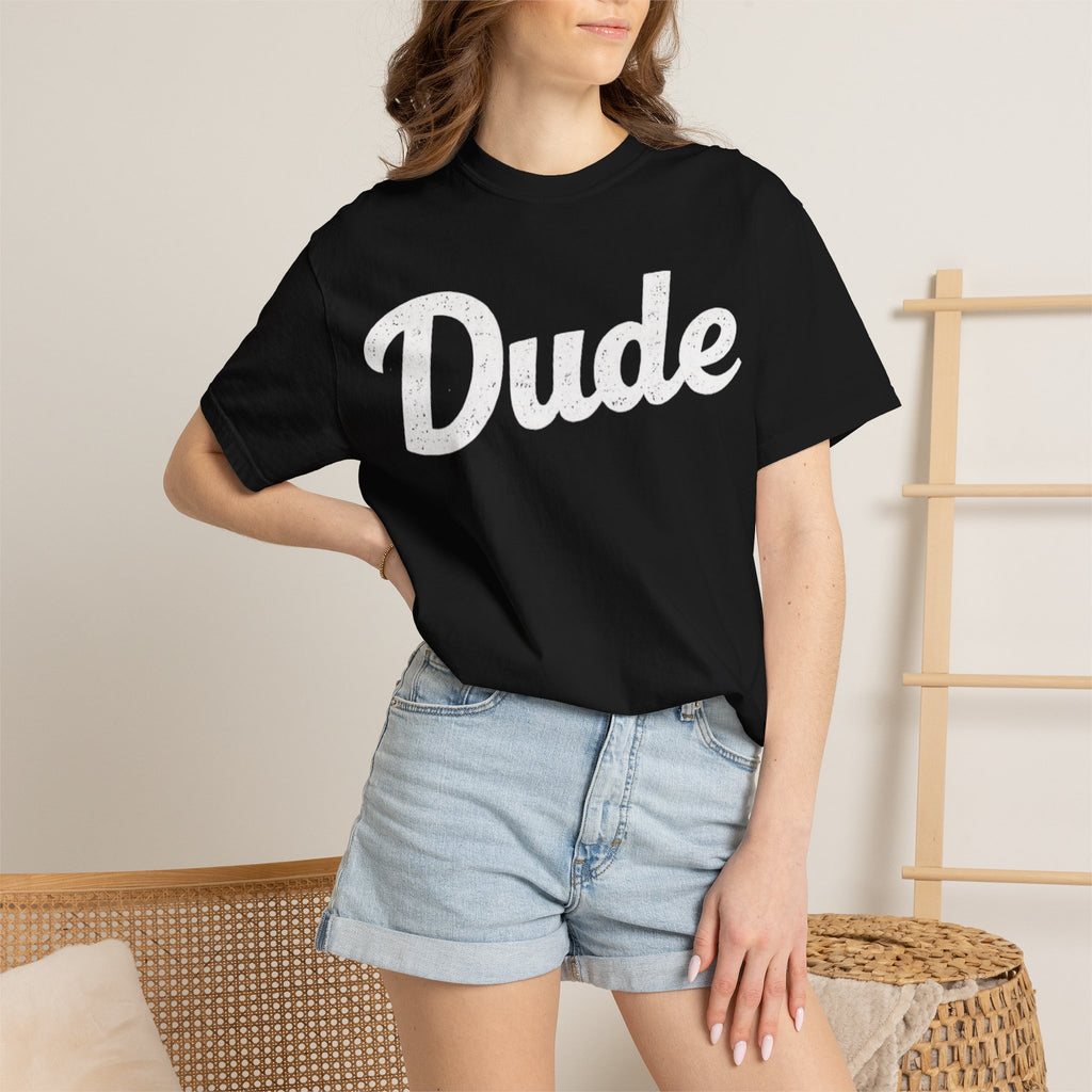 BubbaChubbs Dude White Lettering Tee - BubbaChubbs Brand