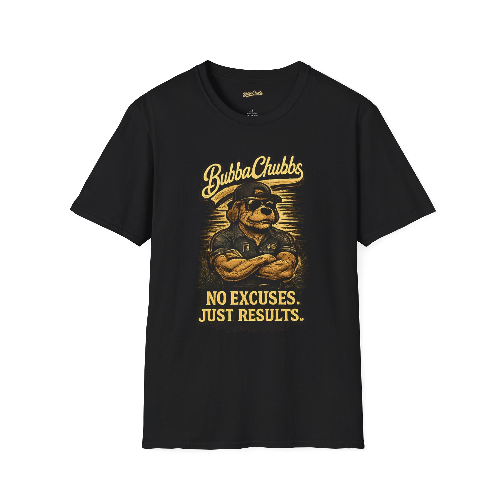 No Excuses Graphic Tee | BubbaChubbs Motivational Gym T-Shirt